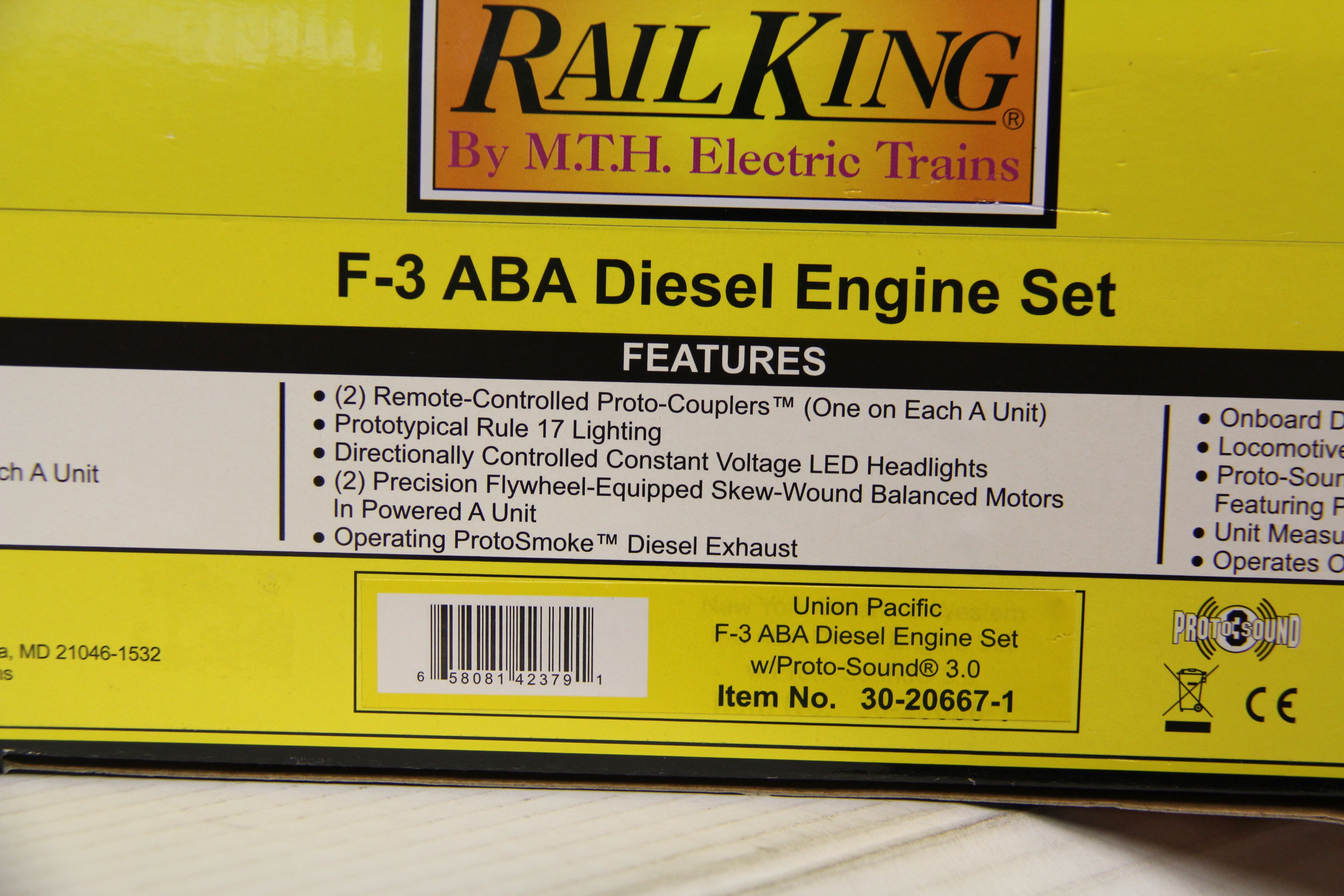 Rail King 30-20667-1 Union Pacific F-3 ABA Diesel Engine Set-Second hand-M6585