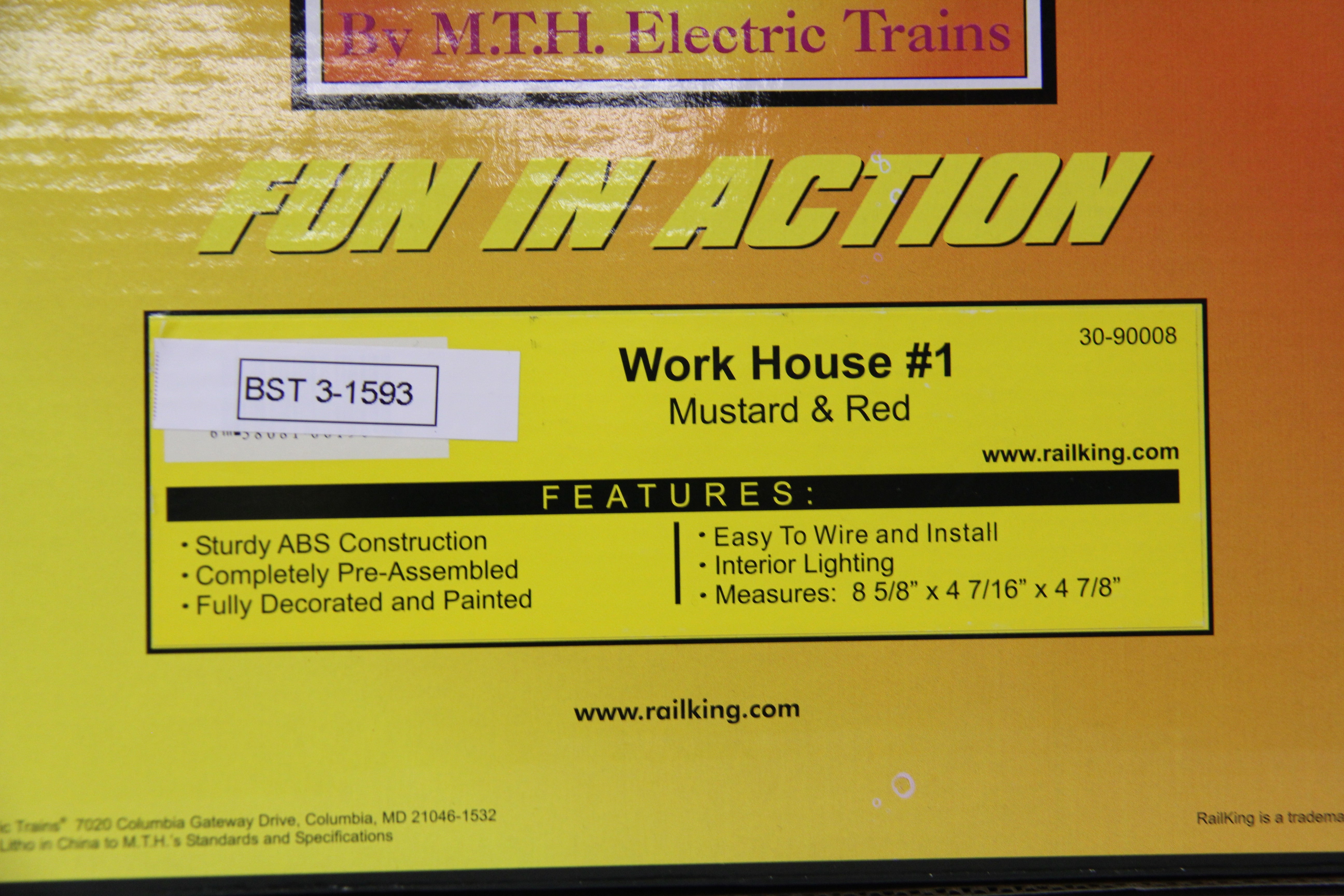 Rail King 30-90008 Work House #1 Mustard & Red-Second hand-M6591