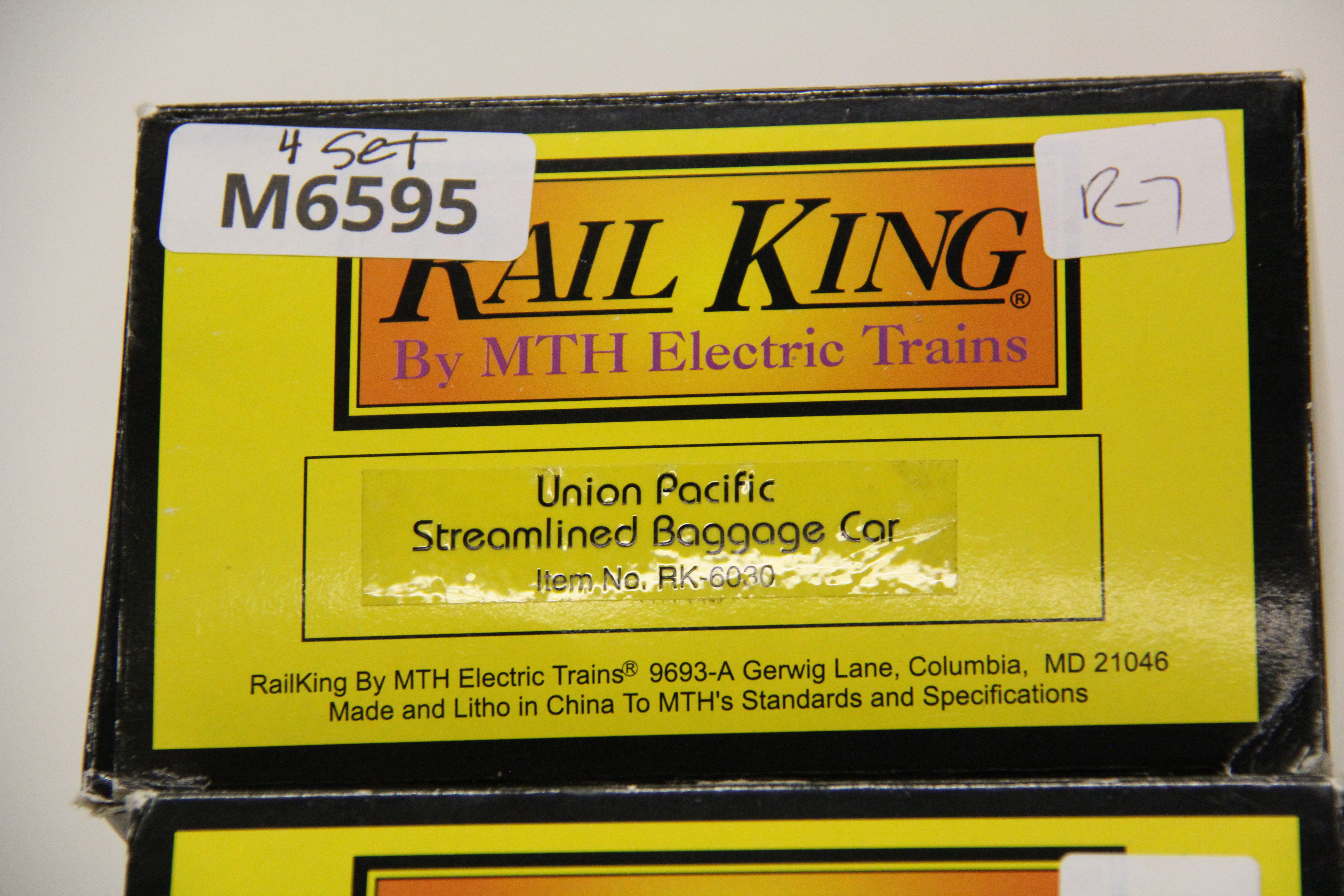 Rail King RK 30-6030, 31, 32, 33 Union Pacific Streamlined Baggage Car 4 Set-Second hand-M6595