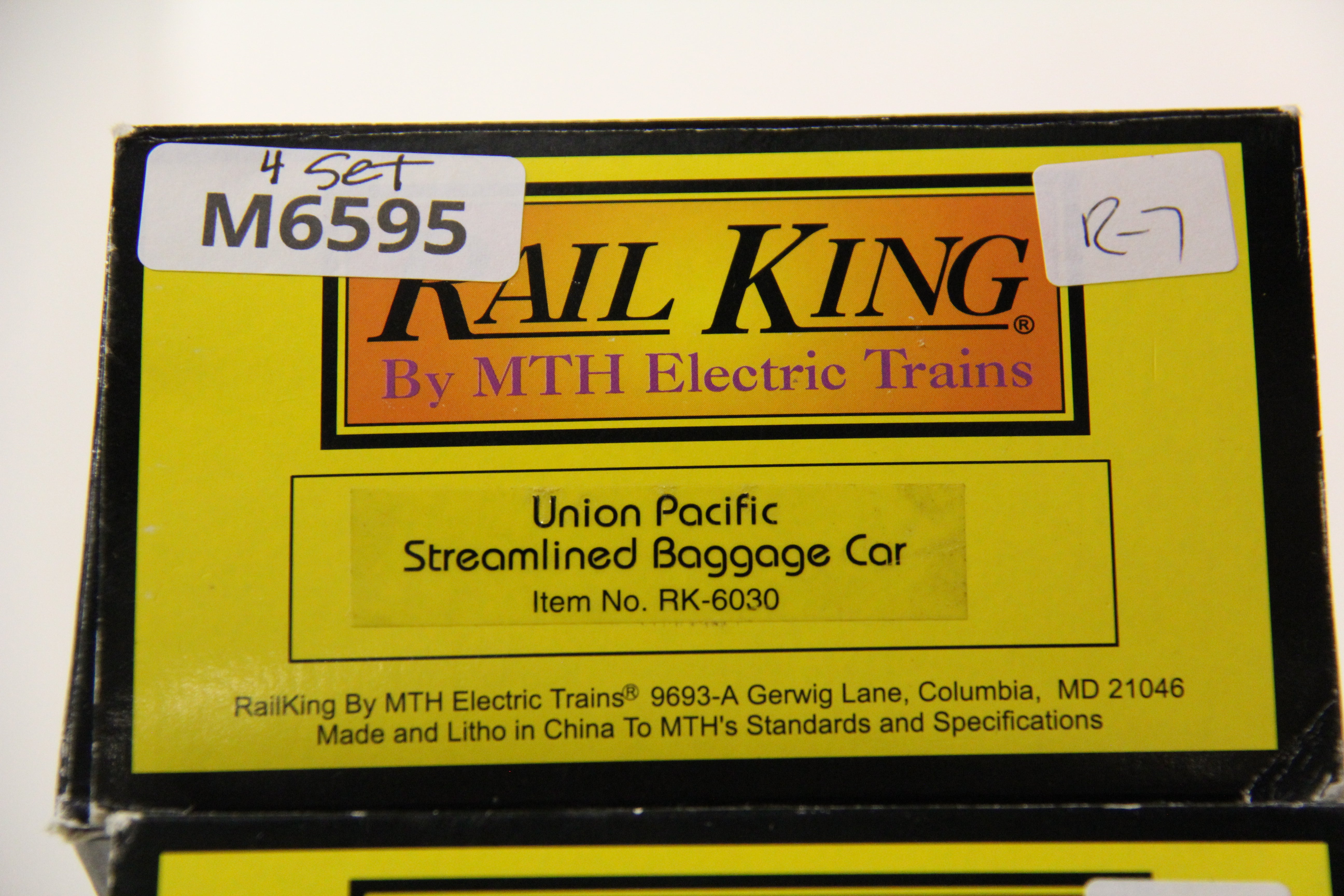 Rail King RK 30-6030, 31, 32, 33 Union Pacific Streamlined Baggage Car 4 Set-Second hand-M6595