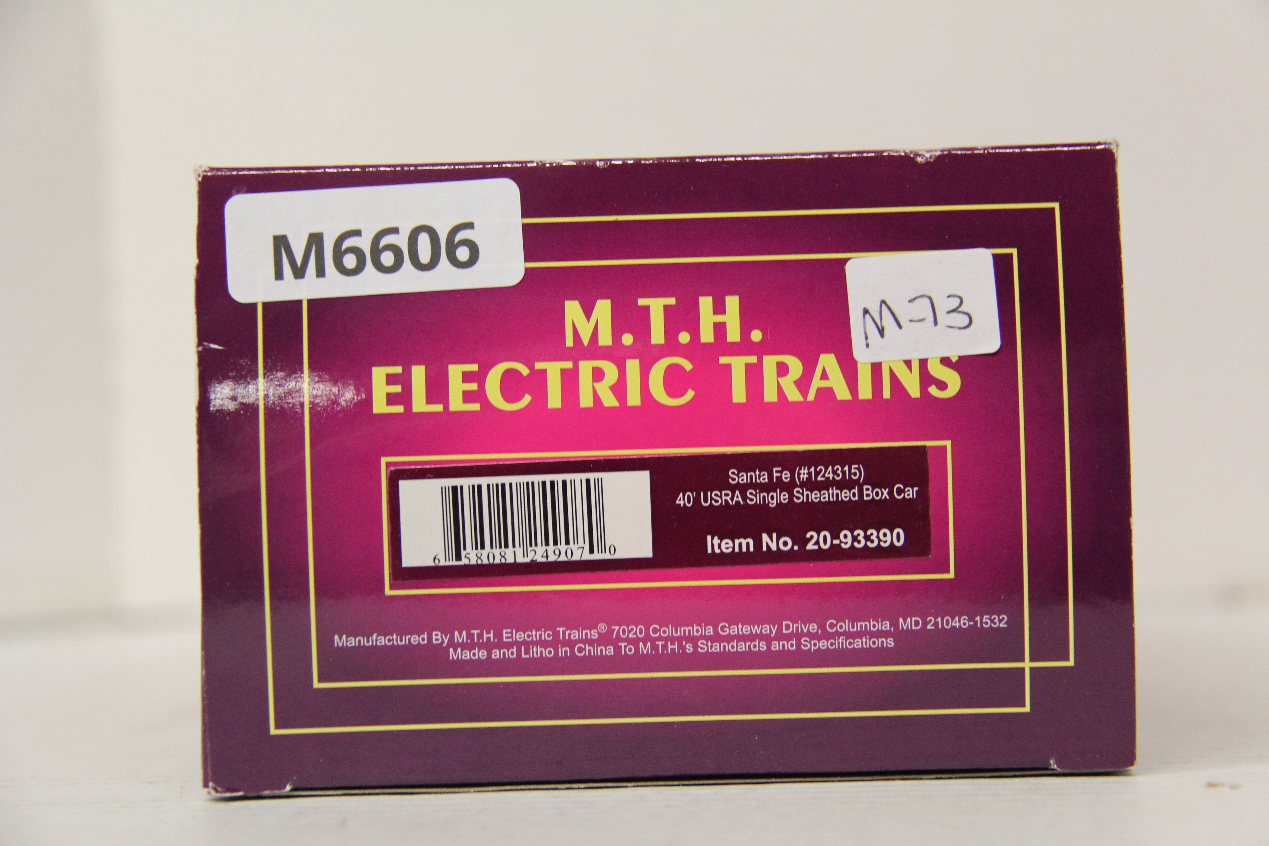 MTH 20-93390 Santa Fe 40' USRA Single Sheathed Box Car-Second hand-M6606