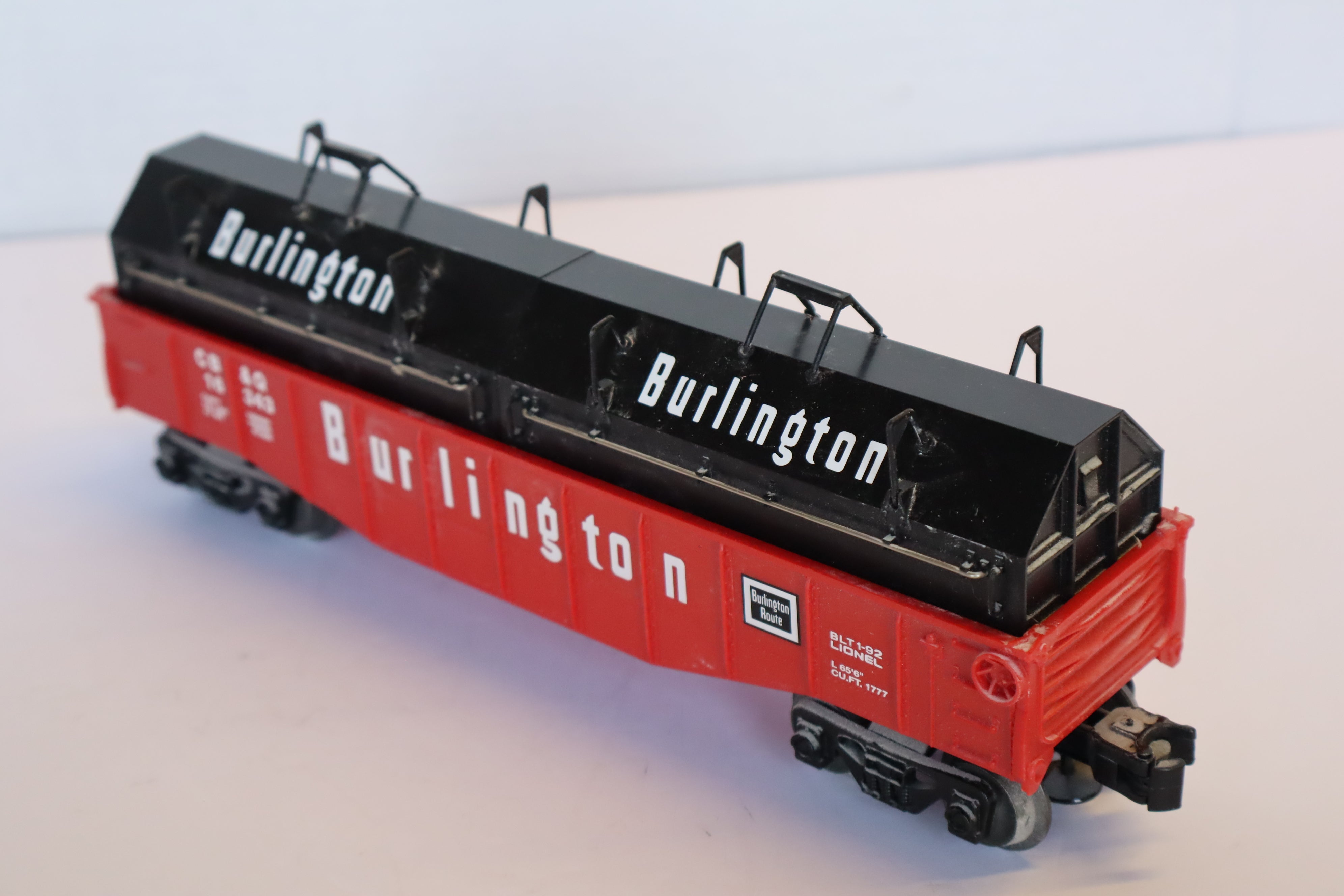 Lionel 6-16243 Burlington Gondola w/ Coil Covers-Second hand-M8061
