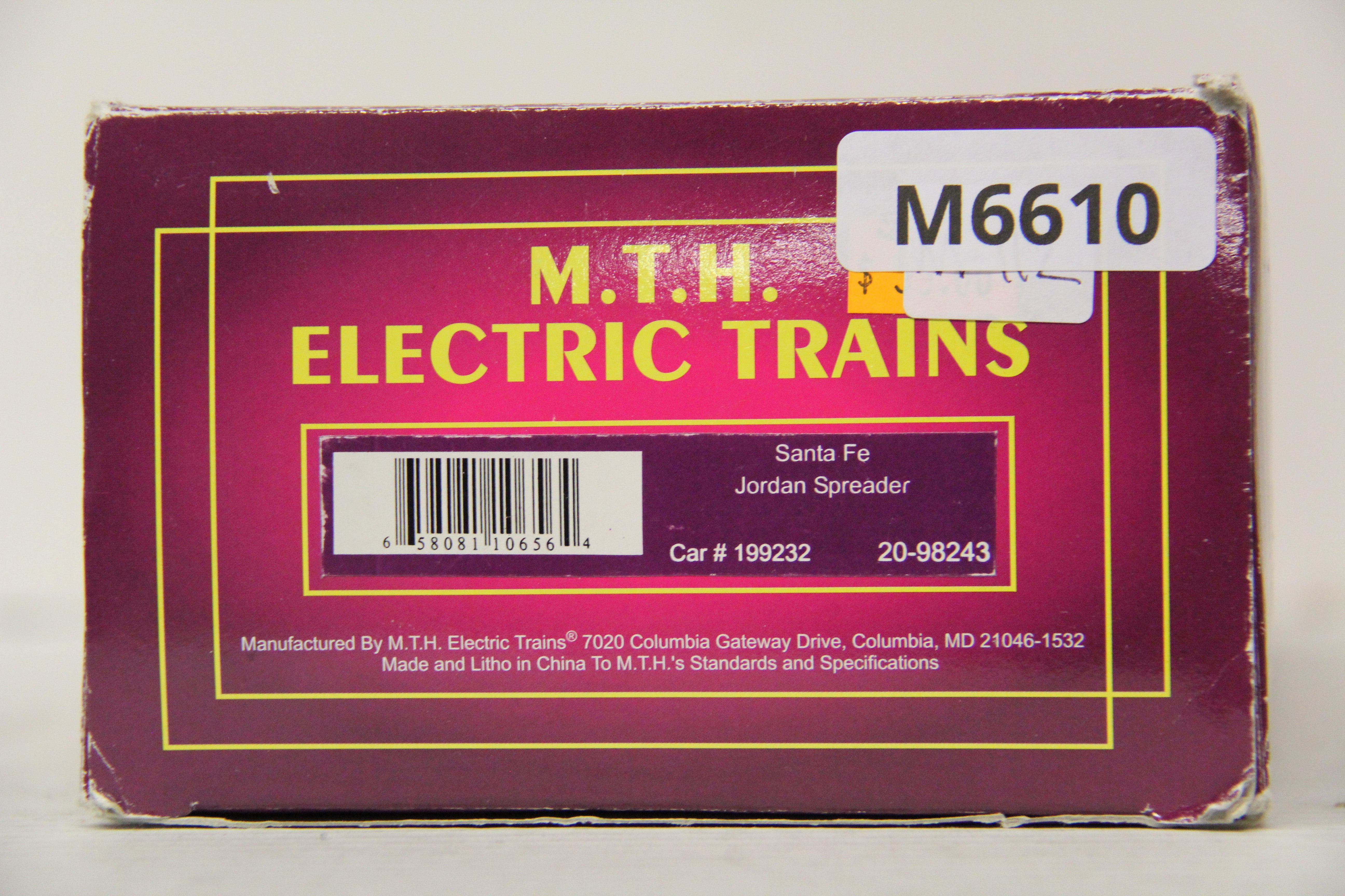 MTH 20-98243 Santa Fe Jordan Spreader-Second hand-M6610