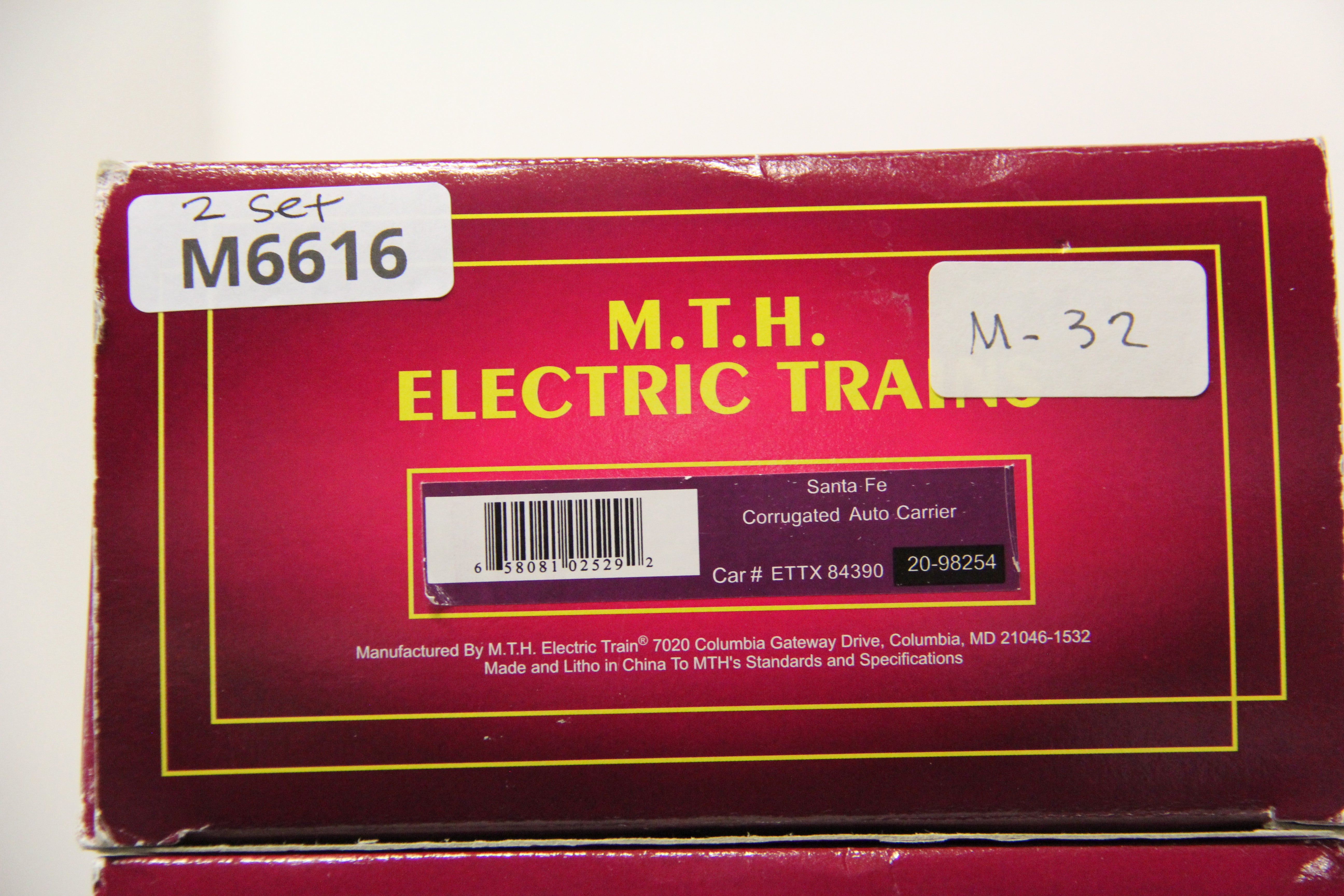 MTH 20-98254 Santa Fe Corrugated Auto Carrier 2 Set-Second hand-M6616