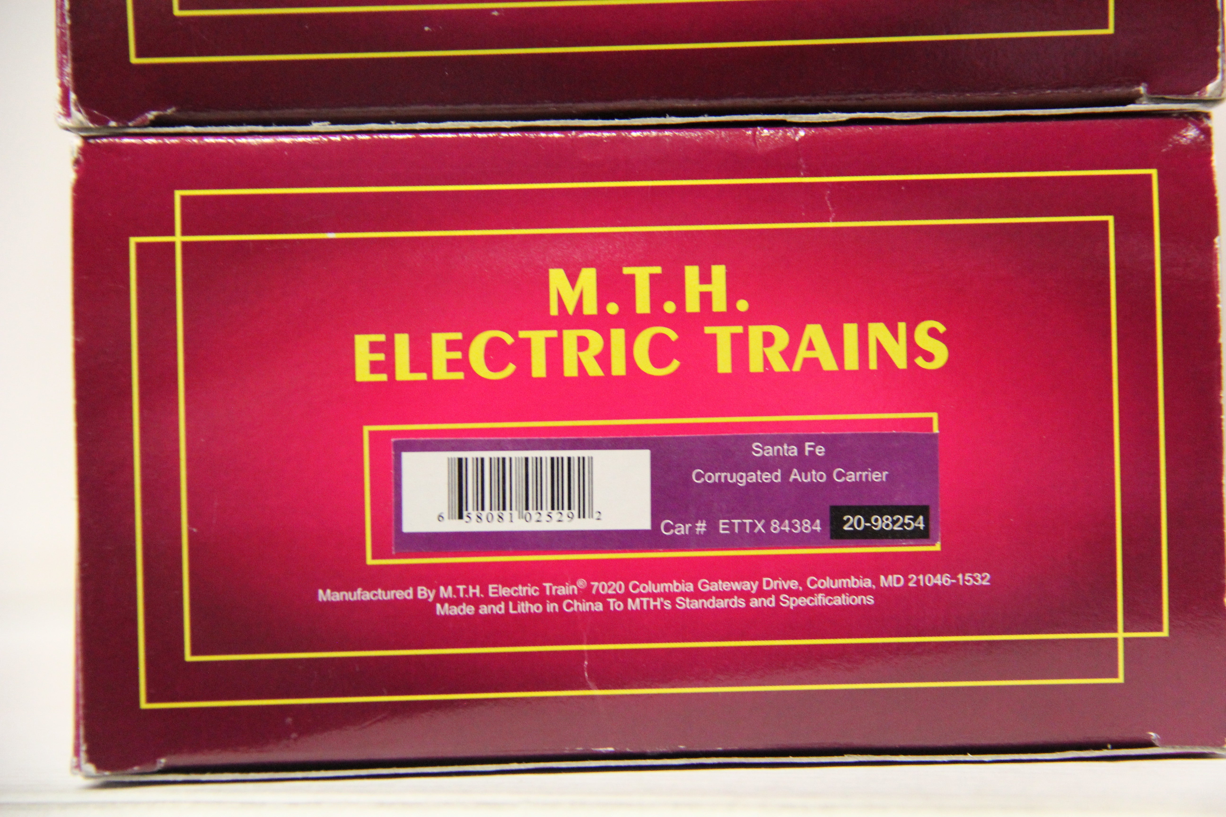 MTH 20-98254 Santa Fe Corrugated Auto Carrier 2 Set-Second hand-M6616