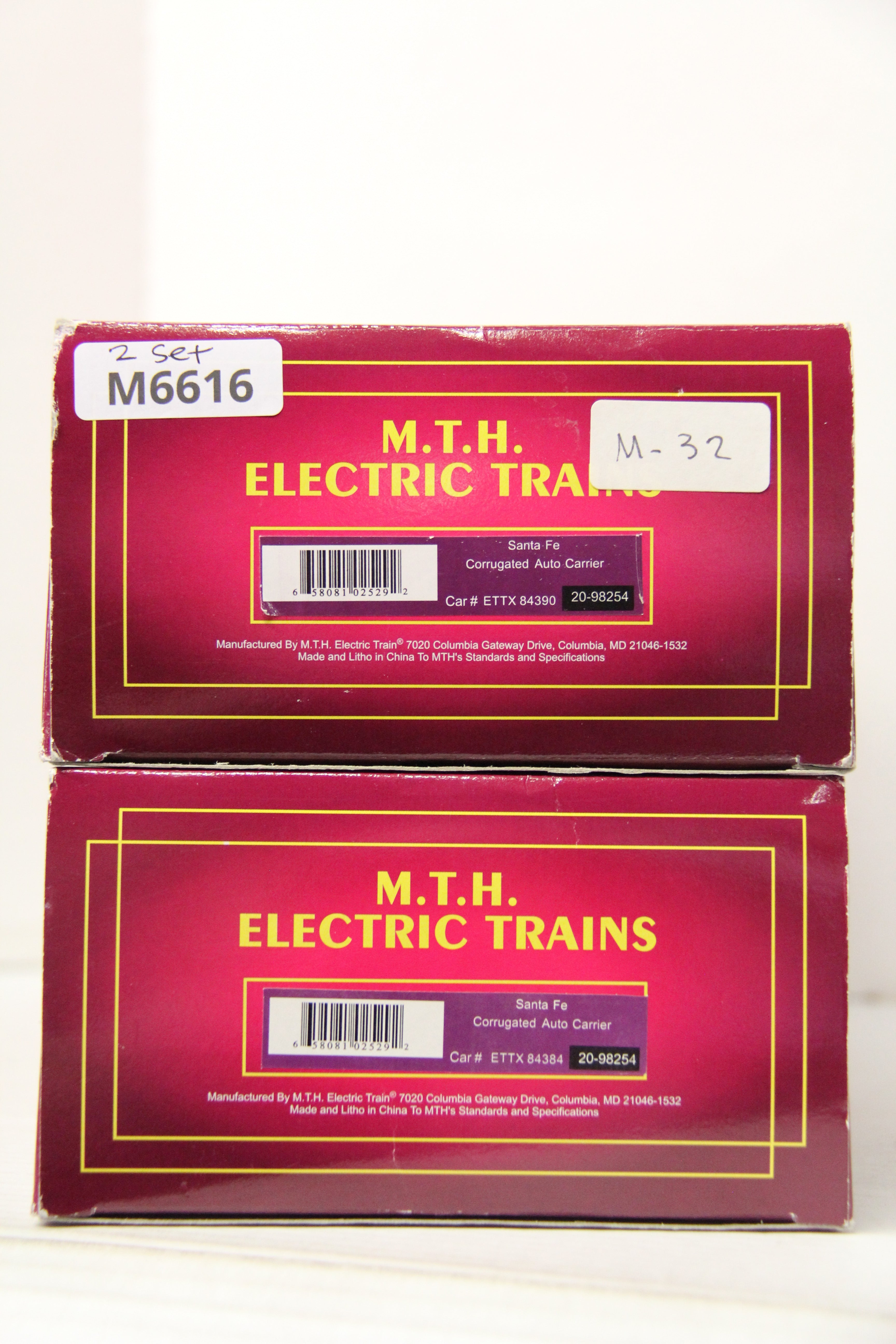 MTH 20-98254 Santa Fe Corrugated Auto Carrier 2 Set-Second hand-M6616