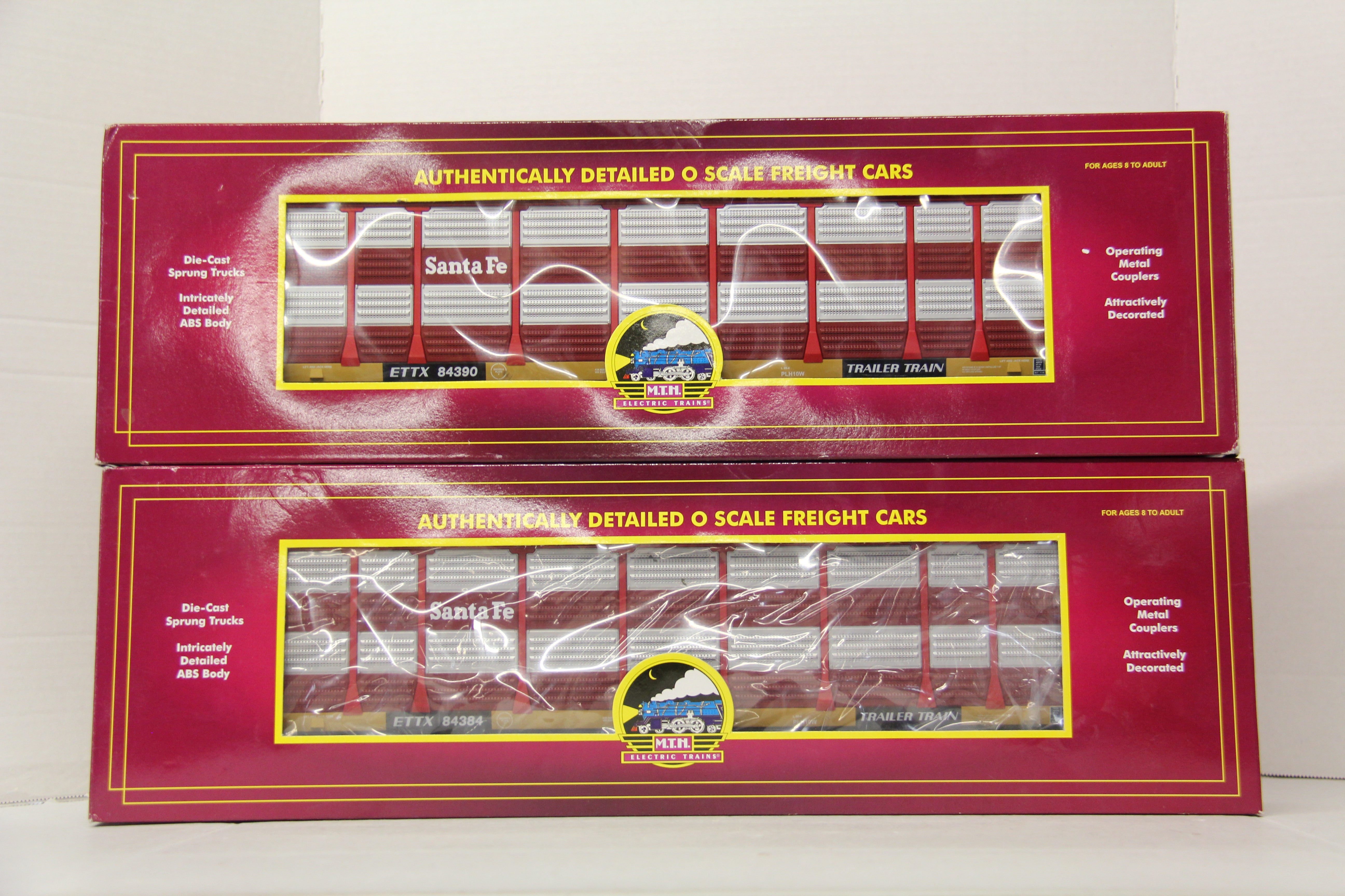 MTH 20-98254 Santa Fe Corrugated Auto Carrier 2 Set-Second hand-M6616