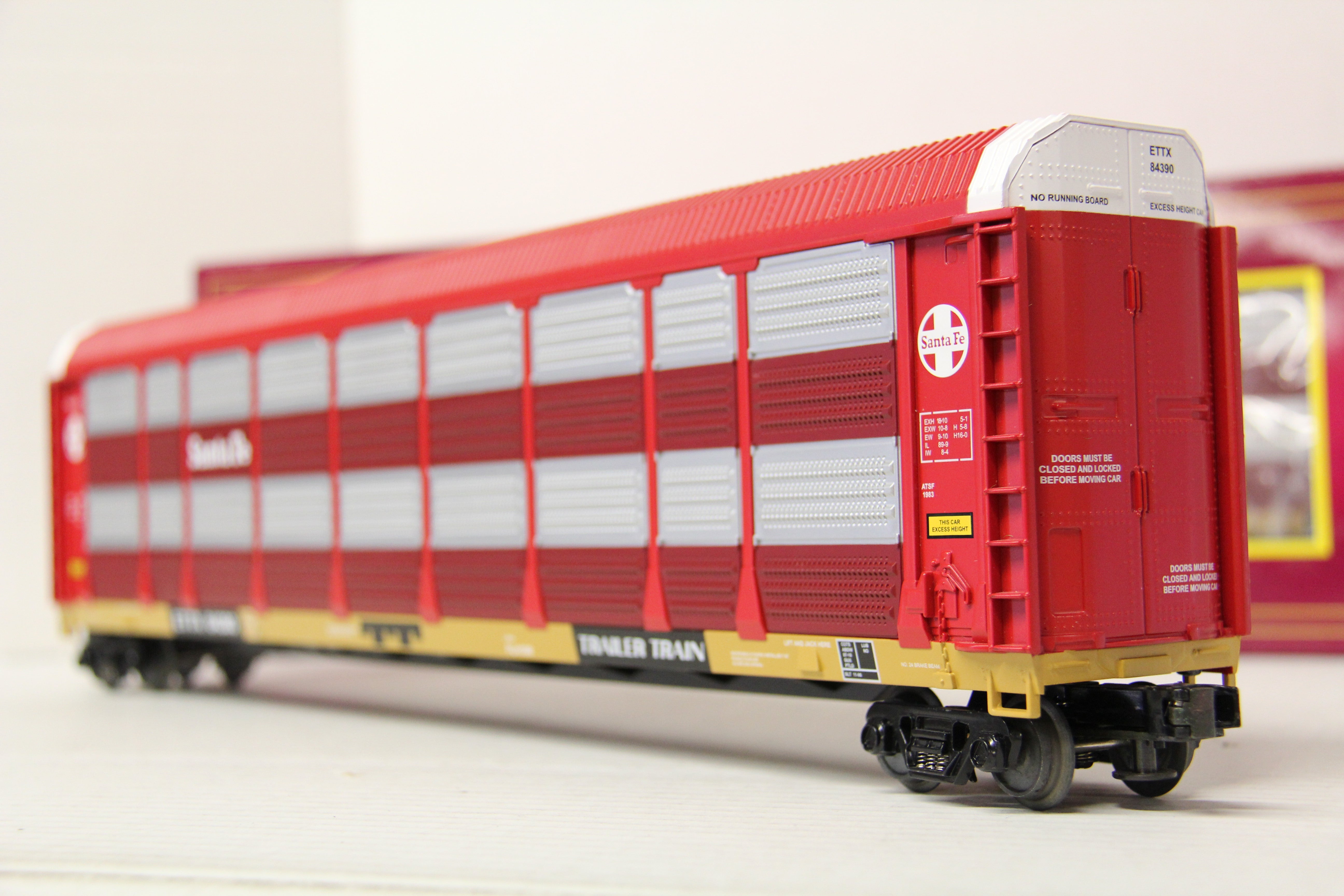 MTH 20-98254 Santa Fe Corrugated Auto Carrier 2 Set-Second hand-M6616