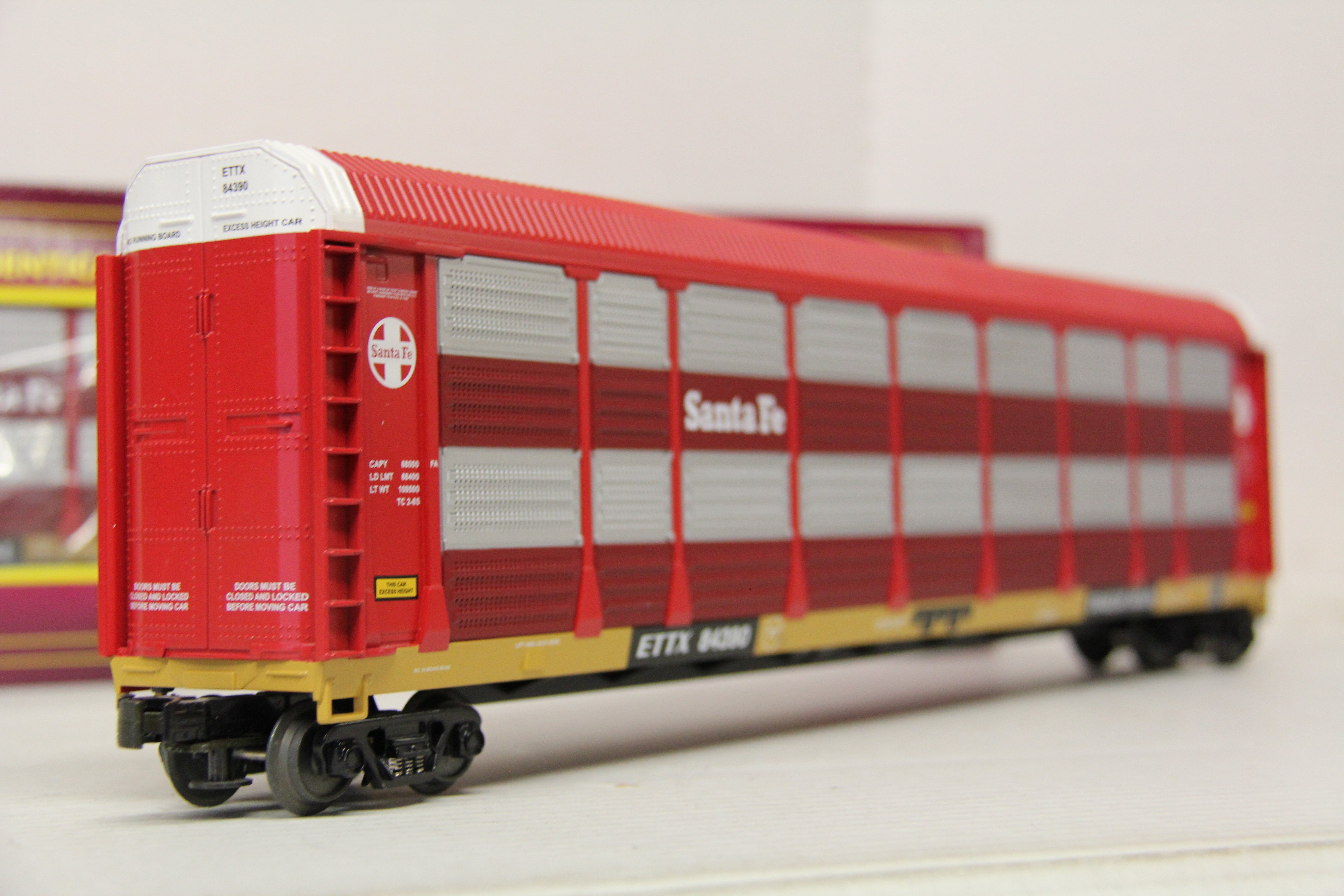 MTH 20-98254 Santa Fe Corrugated Auto Carrier 2 Set-Second hand-M6616