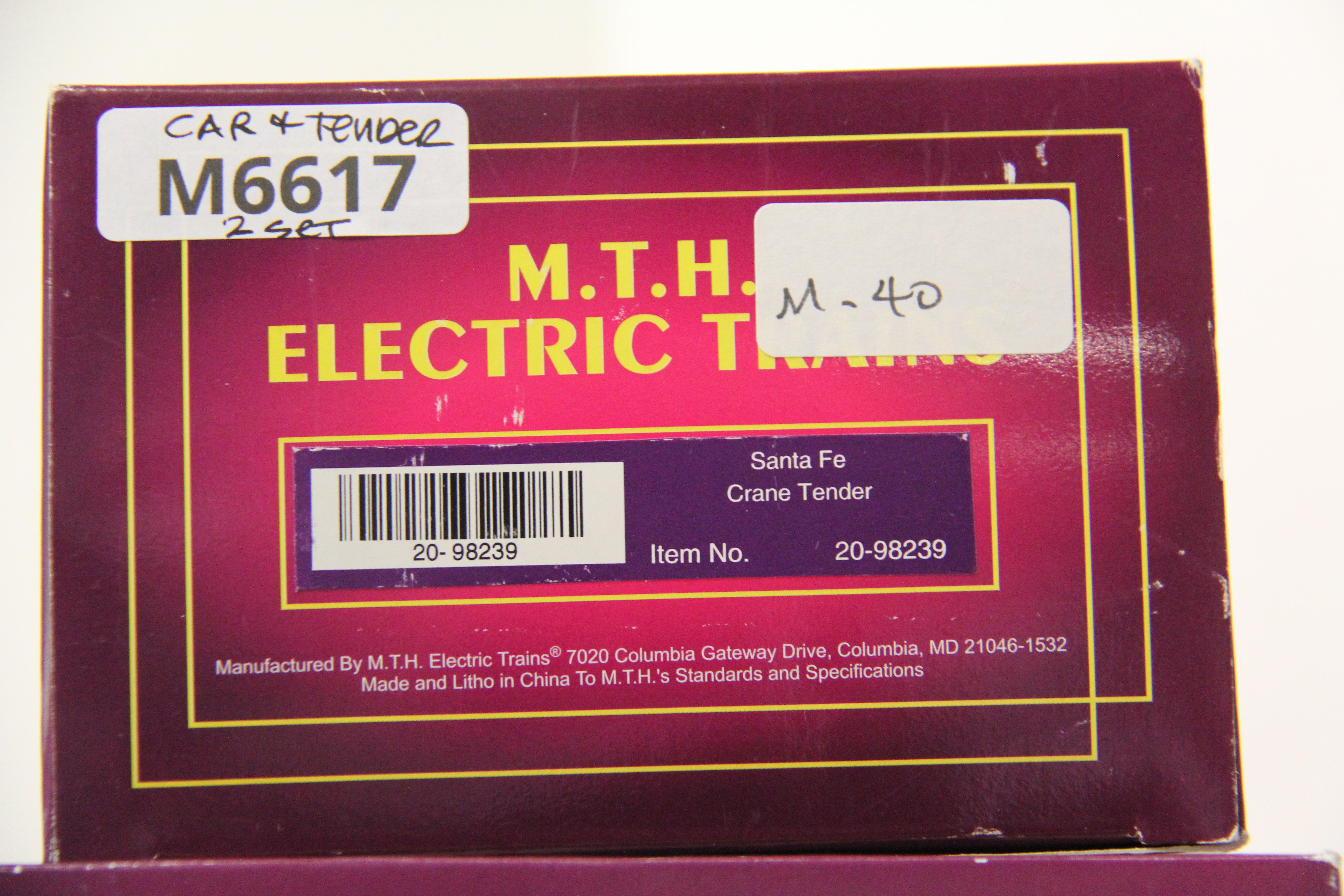MTH 20-98239 & MTH 20-98237 Santa Fe Crane Car & Tender-Second hand-M6617