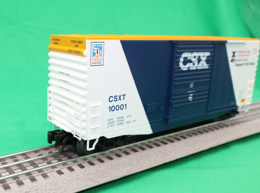 Atlas O 2001129 - Trainman - 40' Hy-Cube Box Cars "CSX" (Operation Lifesaver) - MrMuffin'sTrains