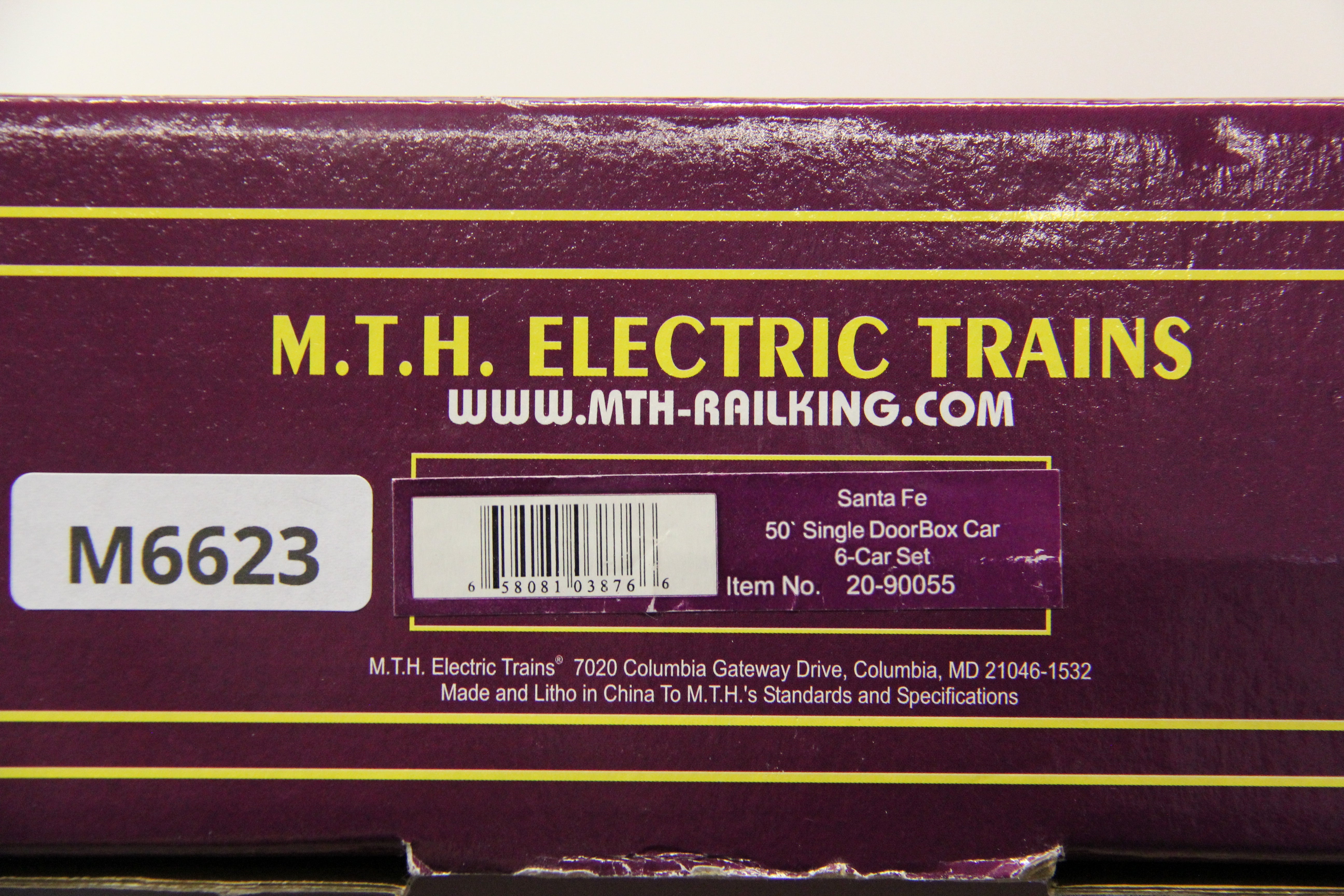 MTH 20-90055 Santa Fe 50' Single Door Box Car 6 Car Set-Second hand-M6623