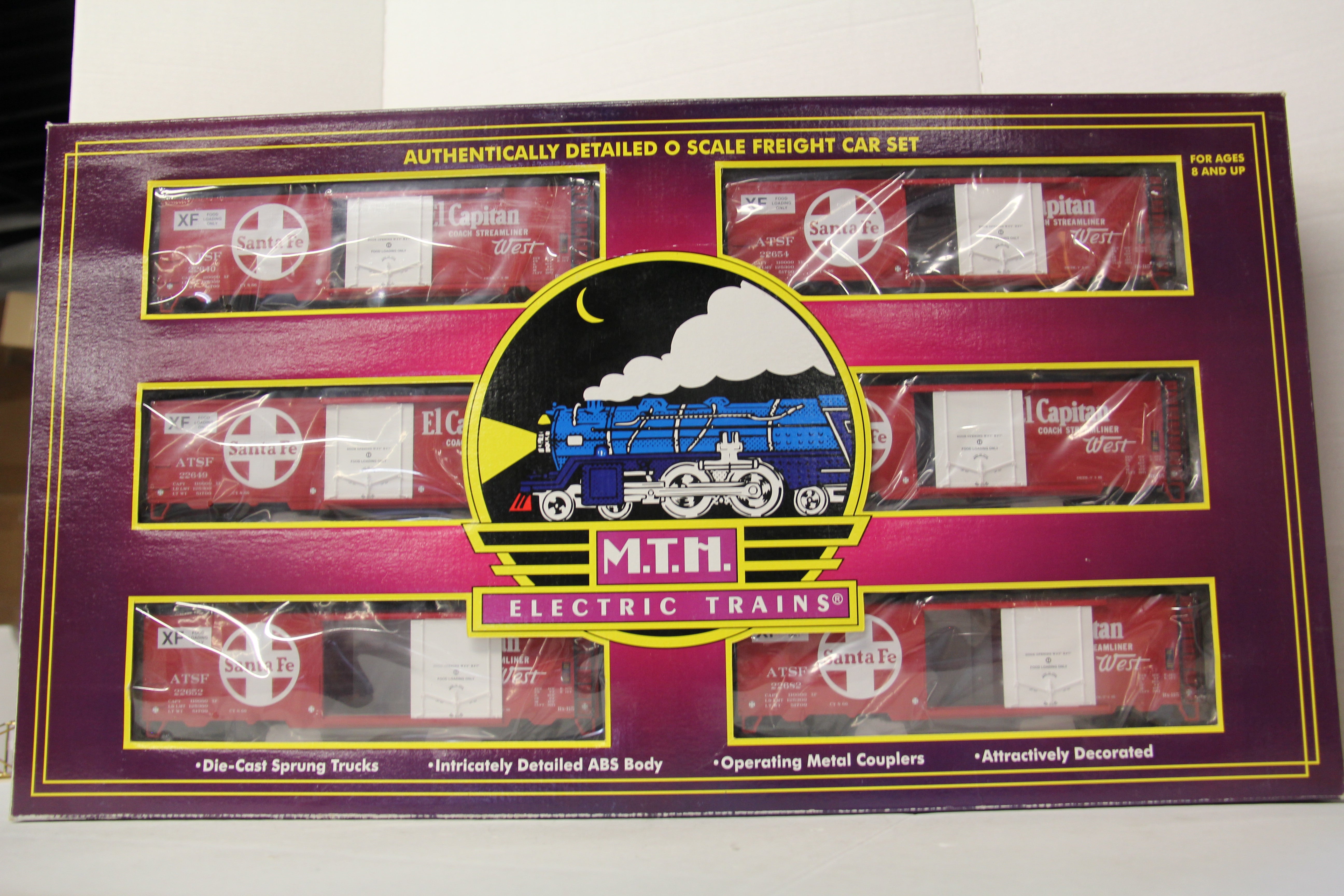 MTH 20-90105 Santa Fe 40' Reefer Car 6 Car Set-Second hand-M6624