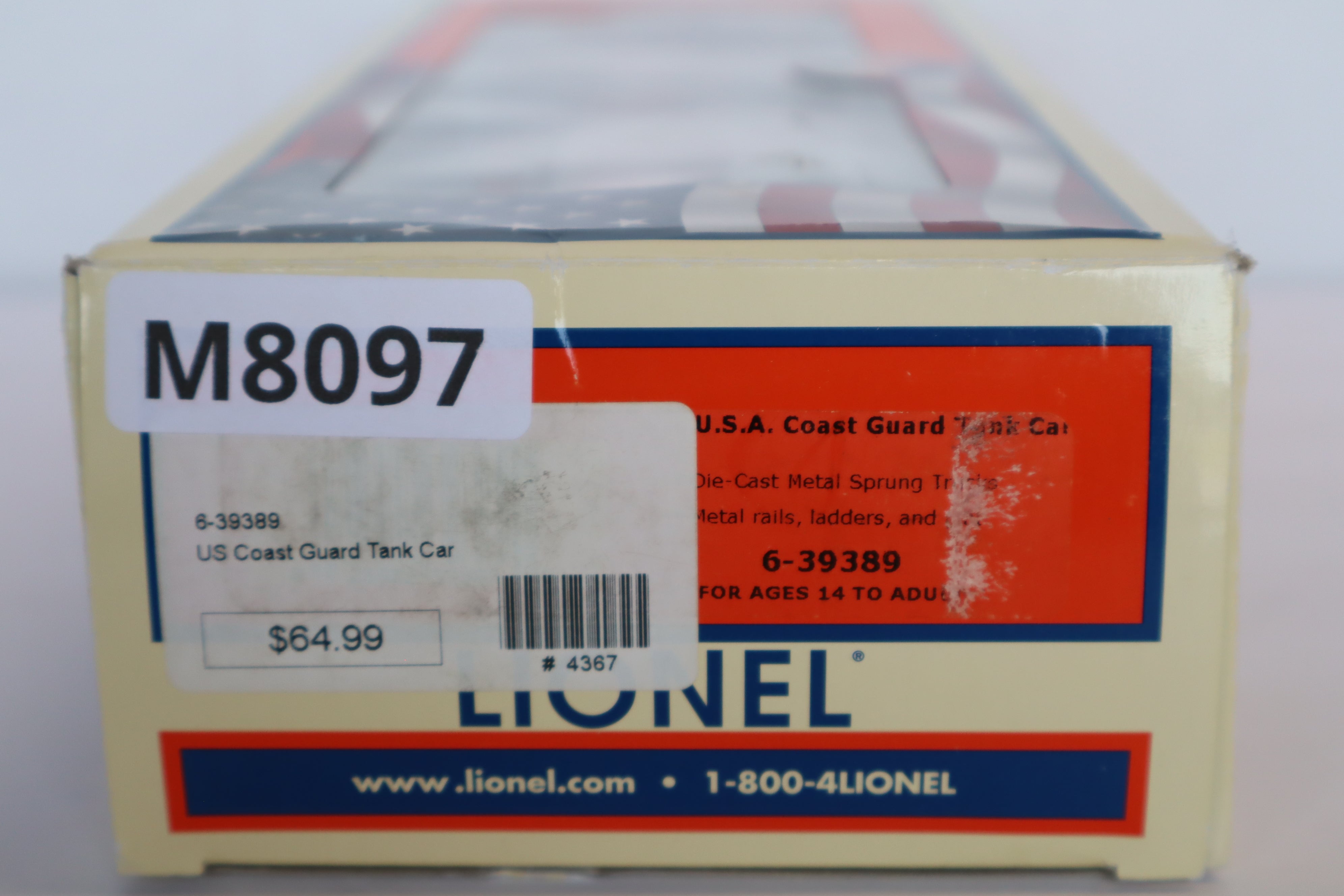 Lionel 6-39389 U.S. Coast Guard Made in USA Tank Car-Second hand-M8097