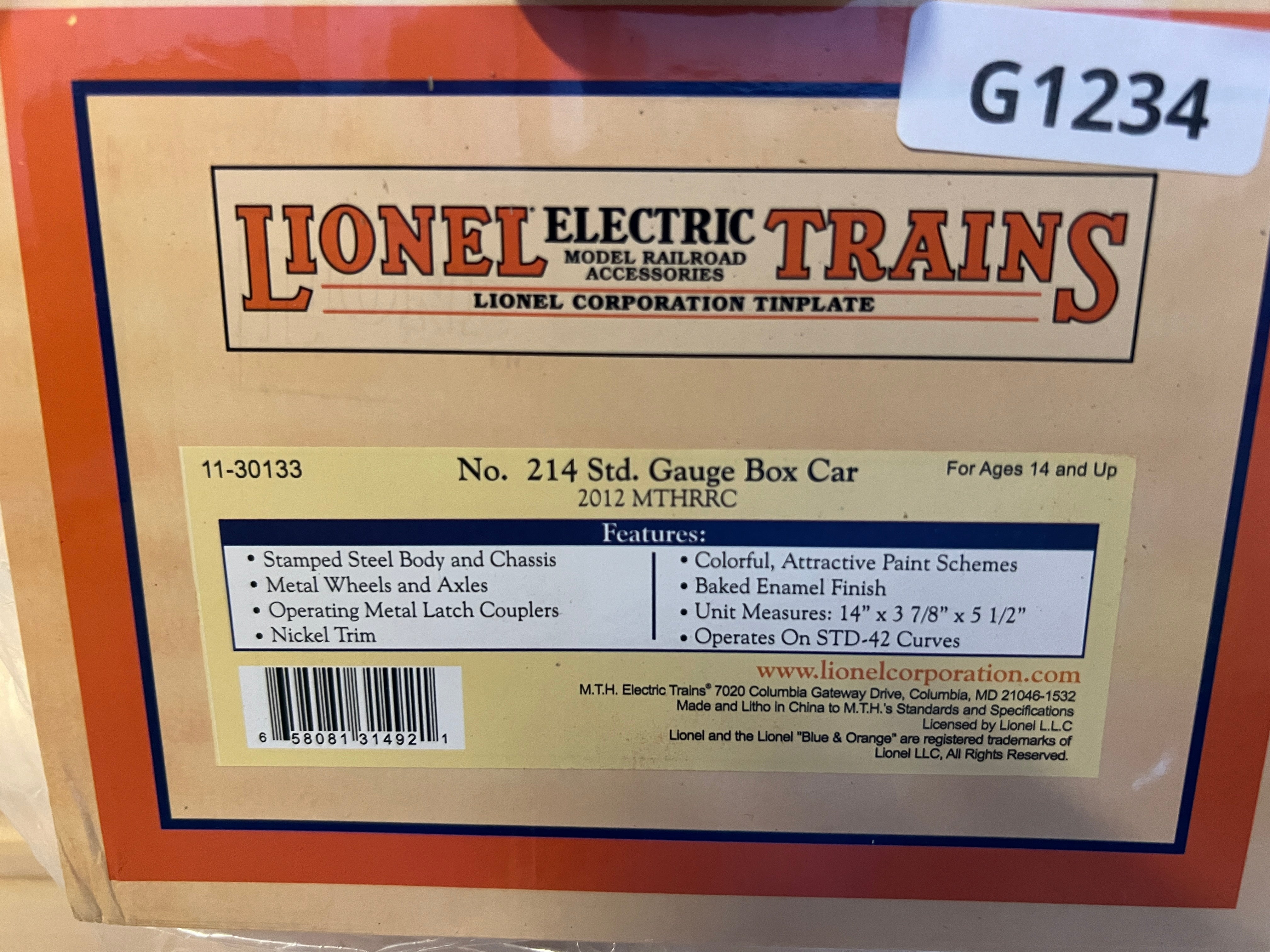 Lionel Tin Plate 11-30133 Double Door box Car "Lionel Lines" Second-hand-G1234