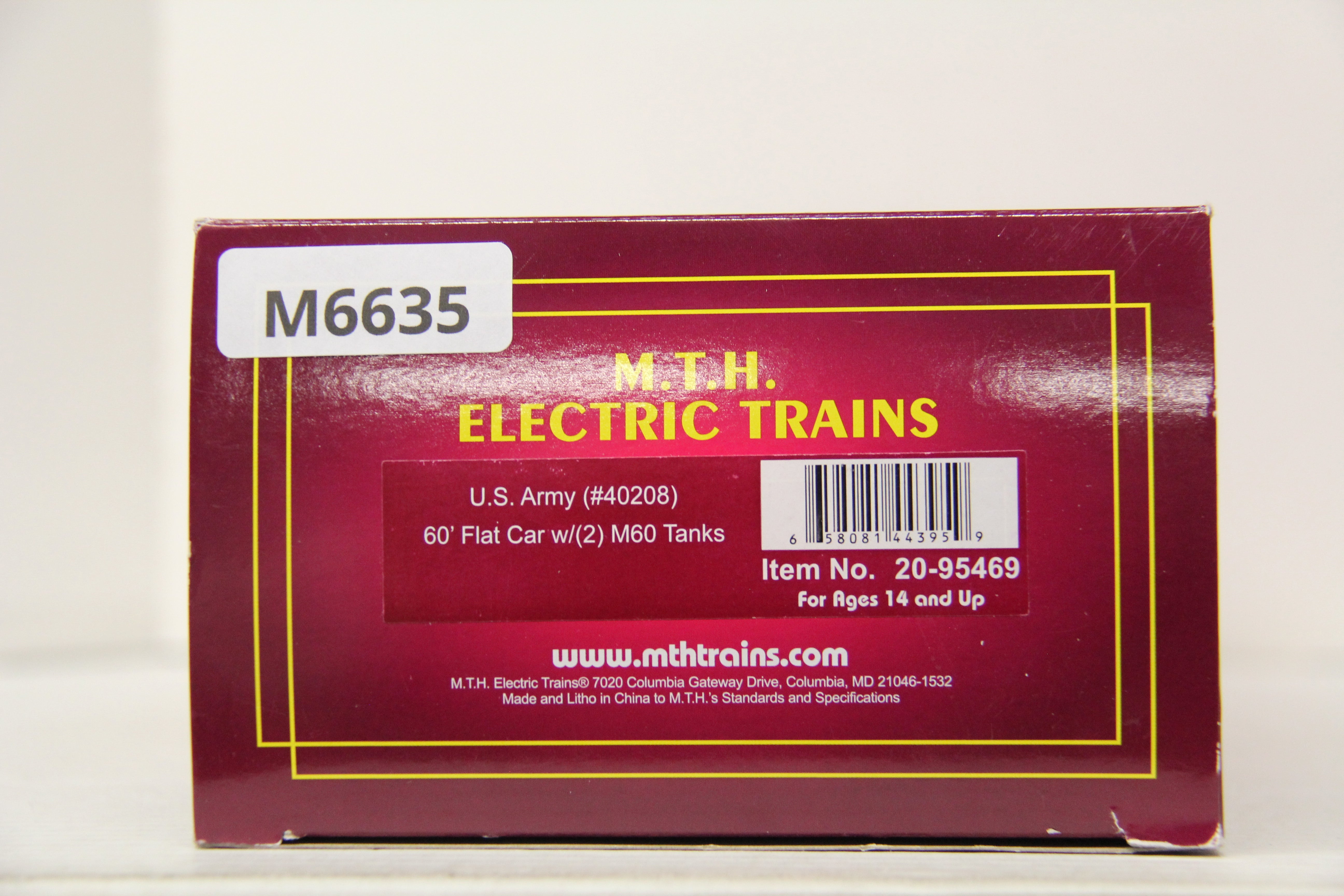 MTH 20-95469 US Army 60' w/ Flat Car w/ 2 M60 Tanks-Second hand-M6635