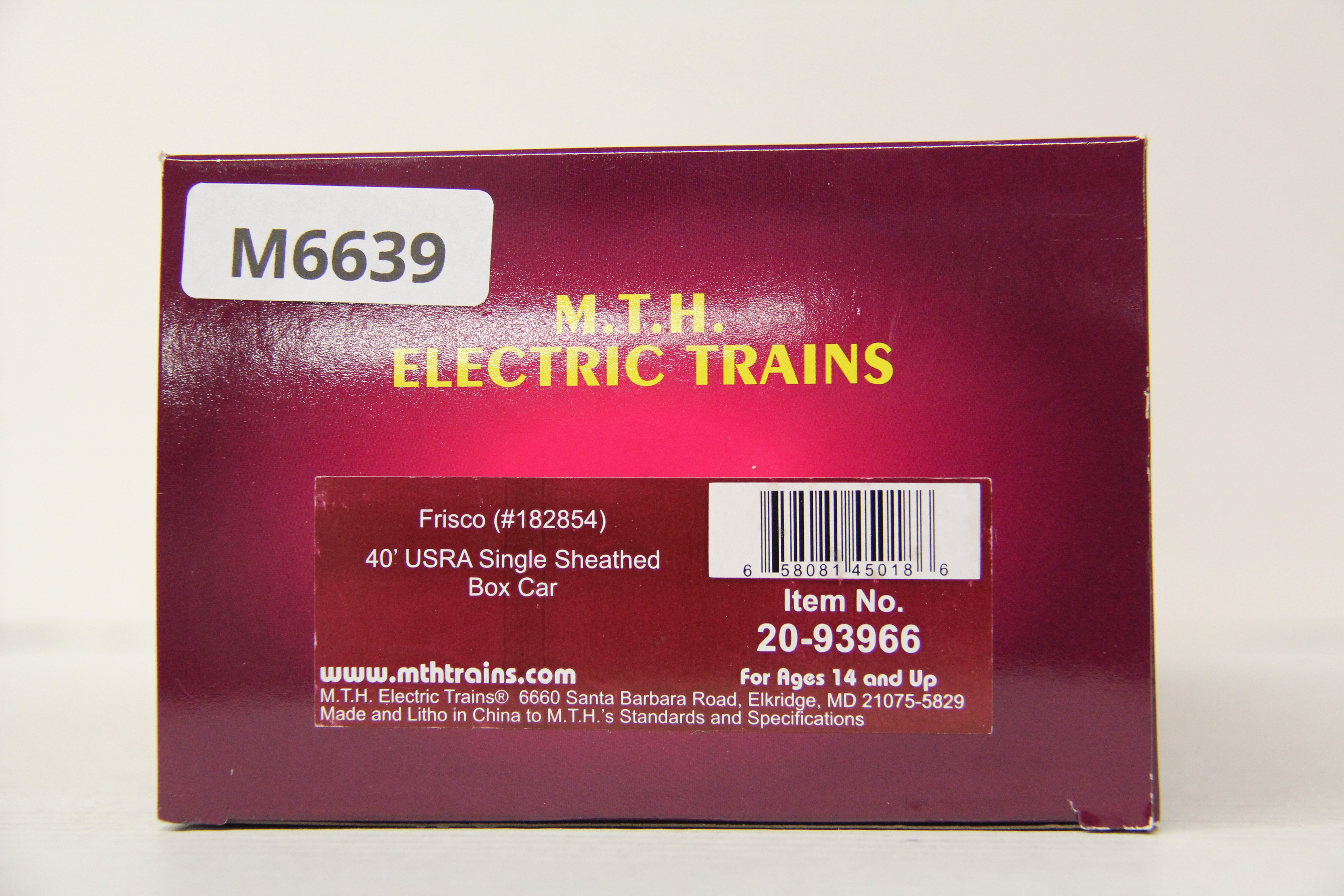 MTH 20-93966 Frisco 40' USRA Single Sheathed Box Car-Second hand-M6639