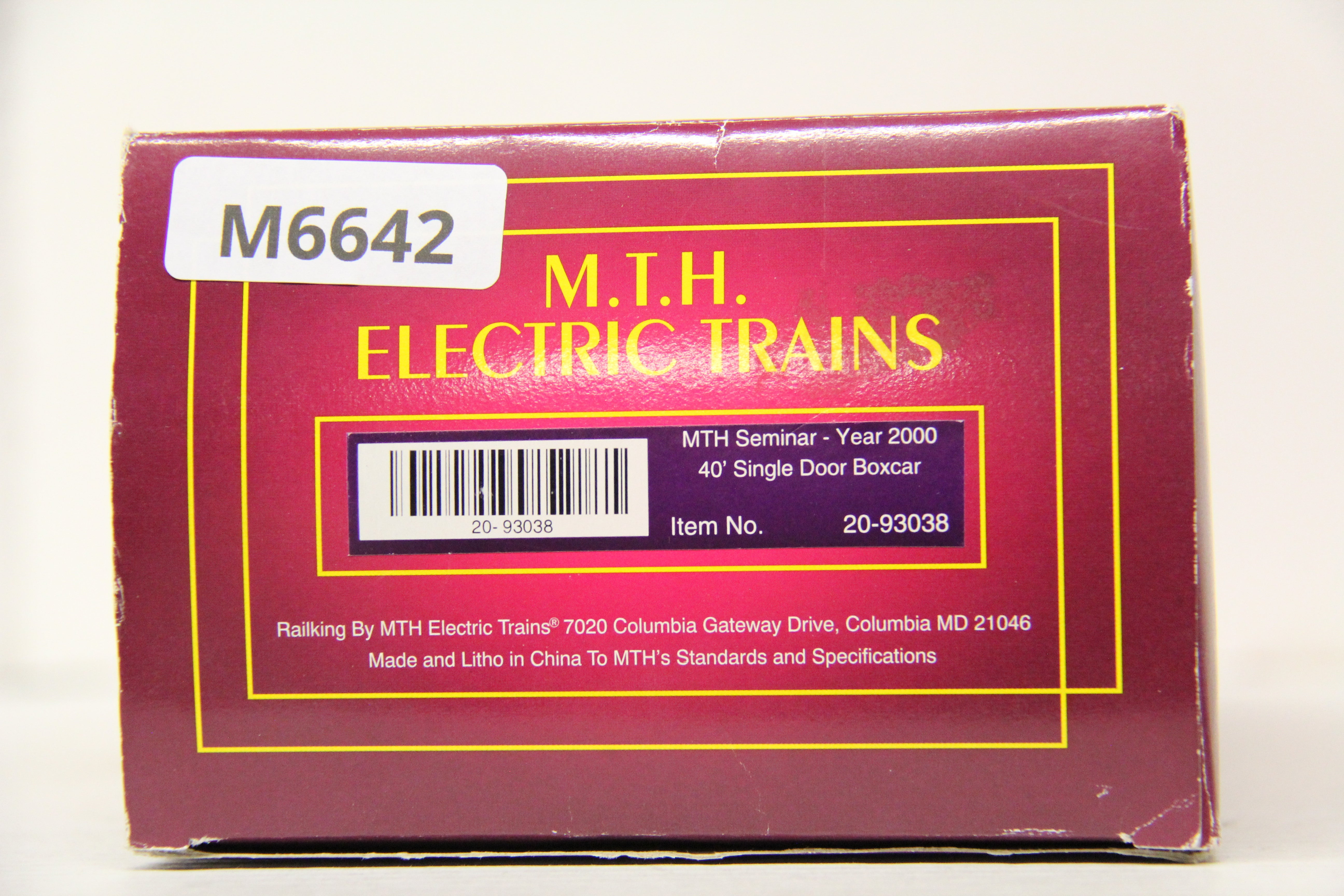 MTH 20-93038 MTH Seminar Year 2000 40' Single Door Box Car-Second hand-M6642