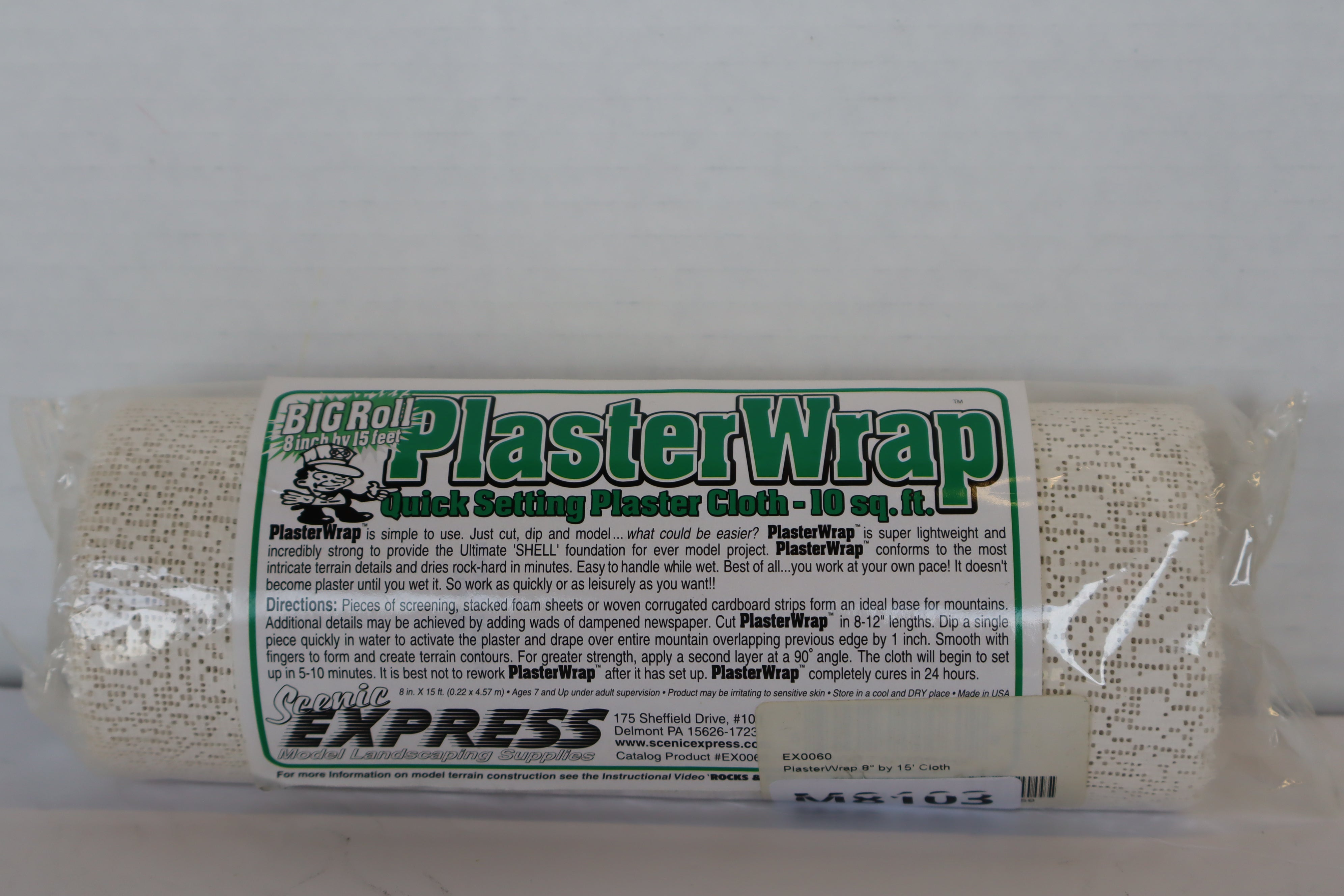 Scenic Express PlasterWrap 8 inches by 5 feet-Second hand-M8103