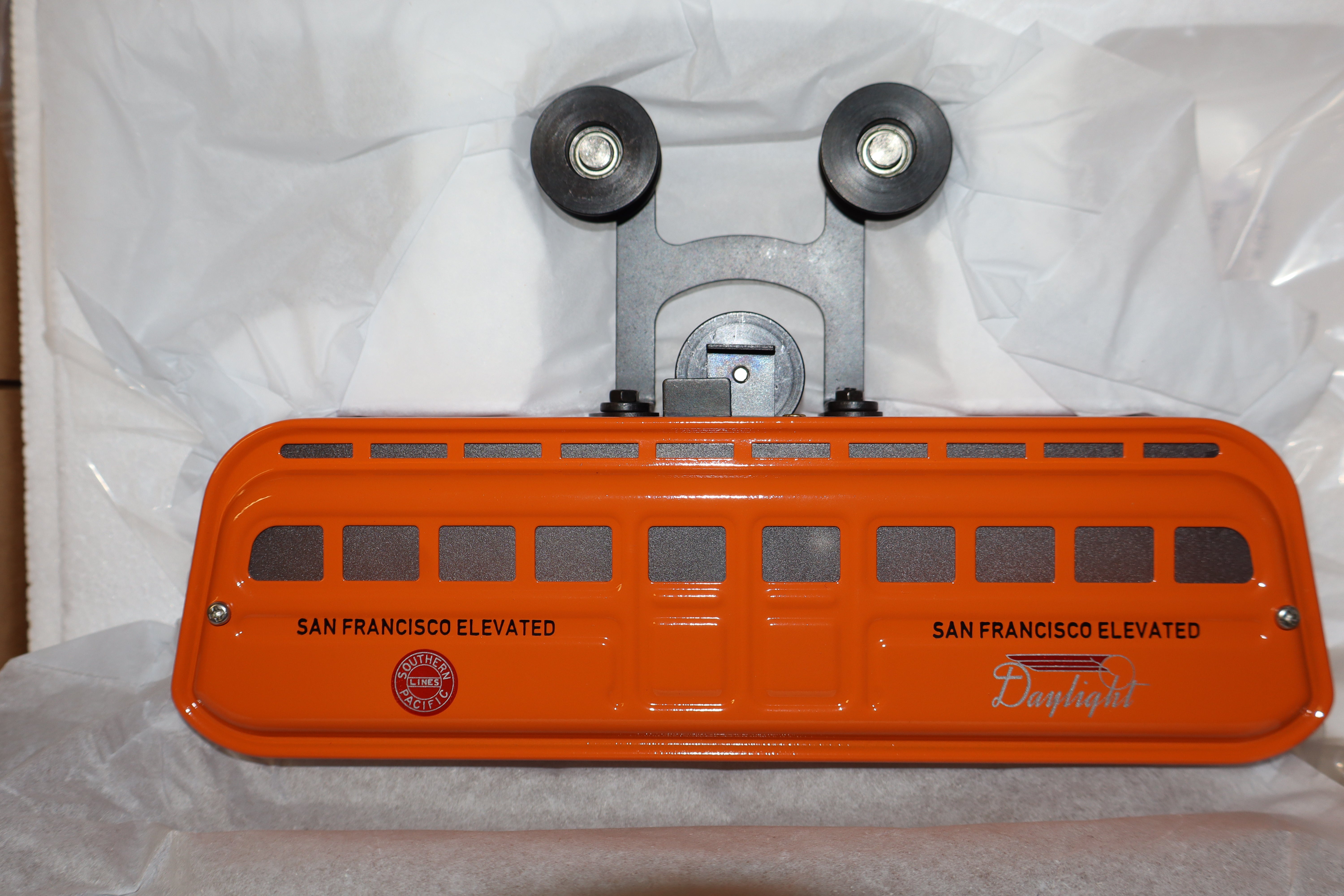 MTH 10-3055-1 - Traditional Tinplate Detroit Monorail "Southern Pacific" Set w/ PS3 (3-Car) Daylight