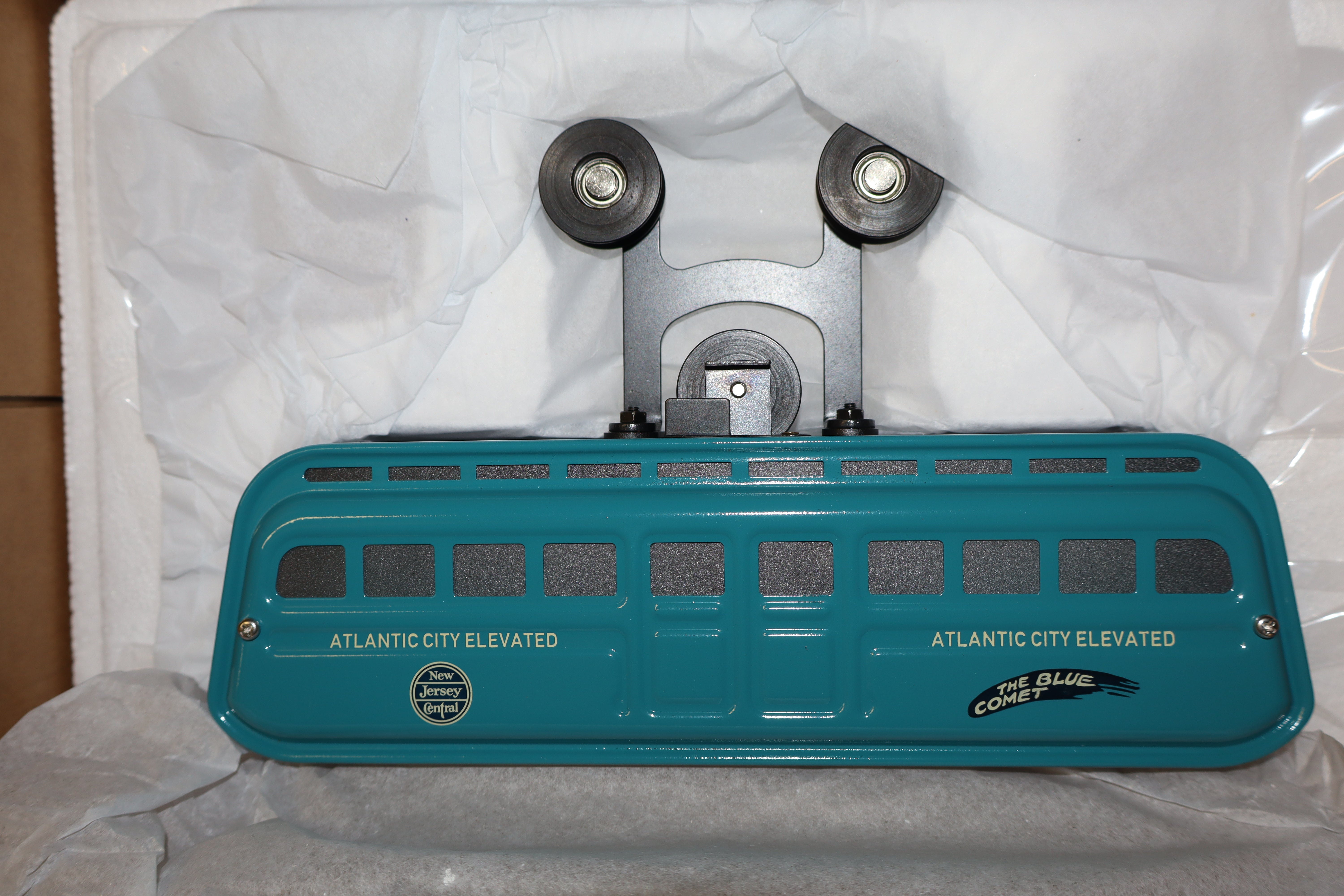MTH 10-3054-0 - Traditional Tinplate Detroit Monorail "Jersey Central" Set (3-Car) Blue Comet