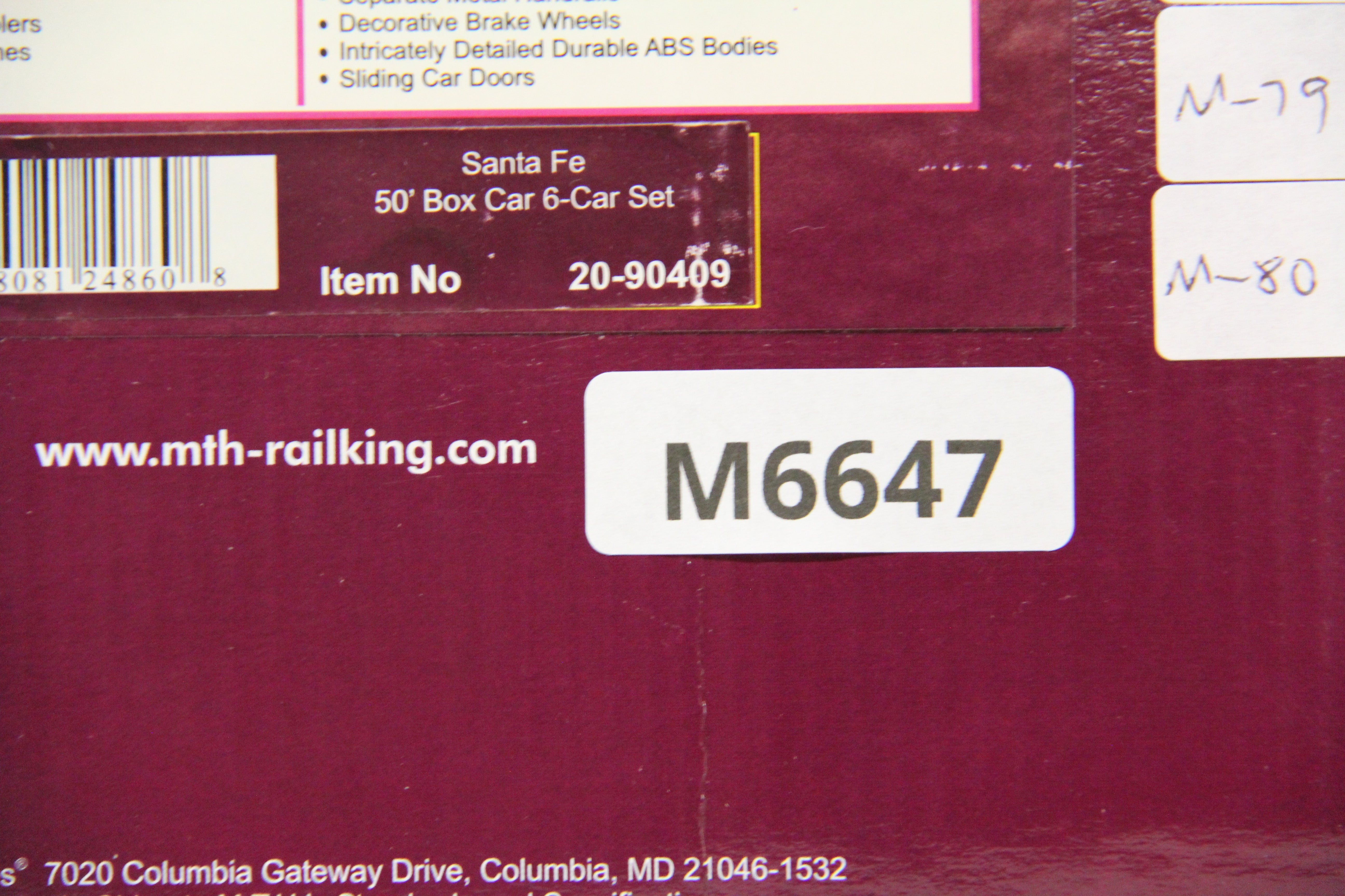 MTH 20-90409 Santa Fe 50' Box 6 Car Set-Second hand-M6647