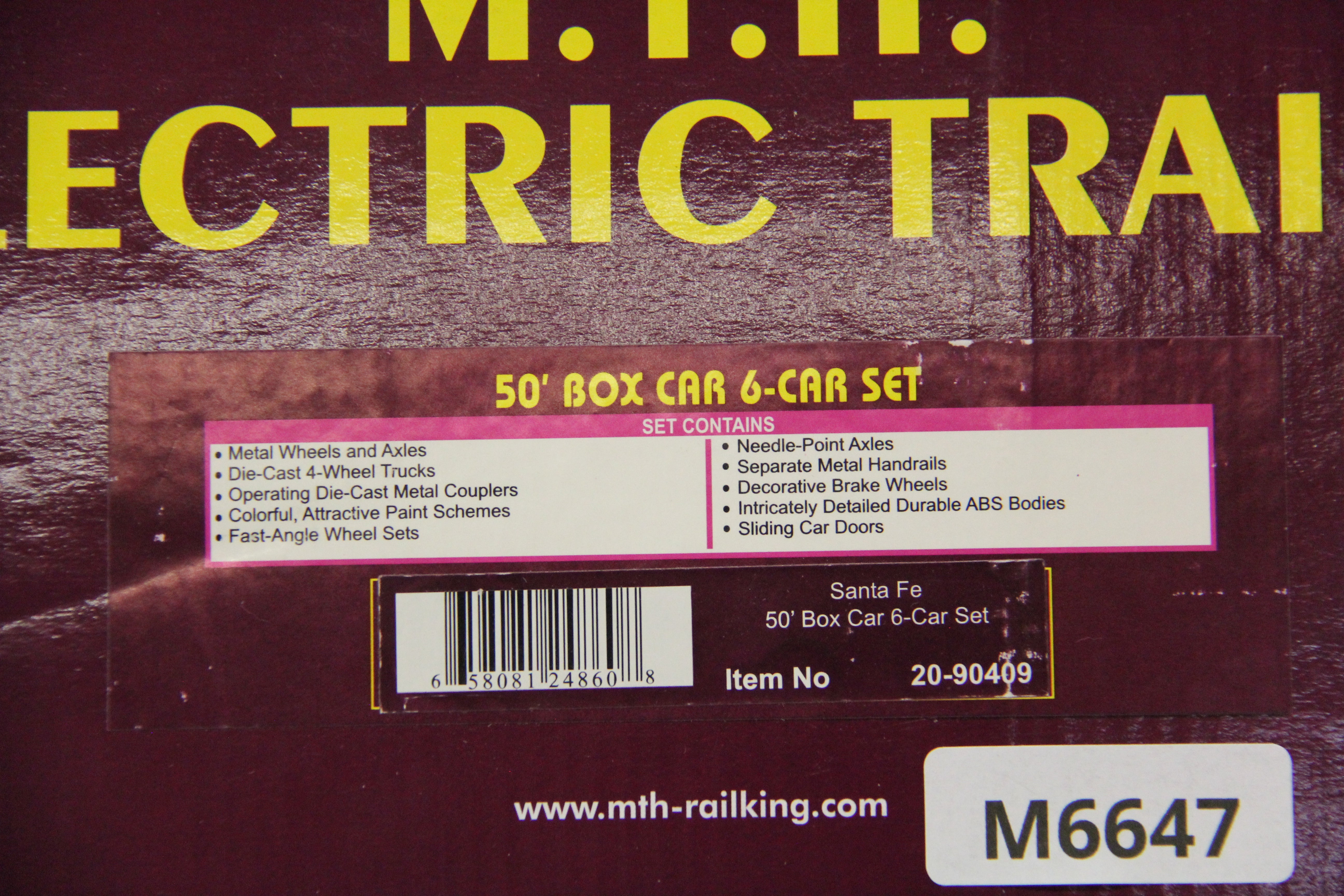 MTH 20-90409 Santa Fe 50' Box 6 Car Set-Second hand-M6647