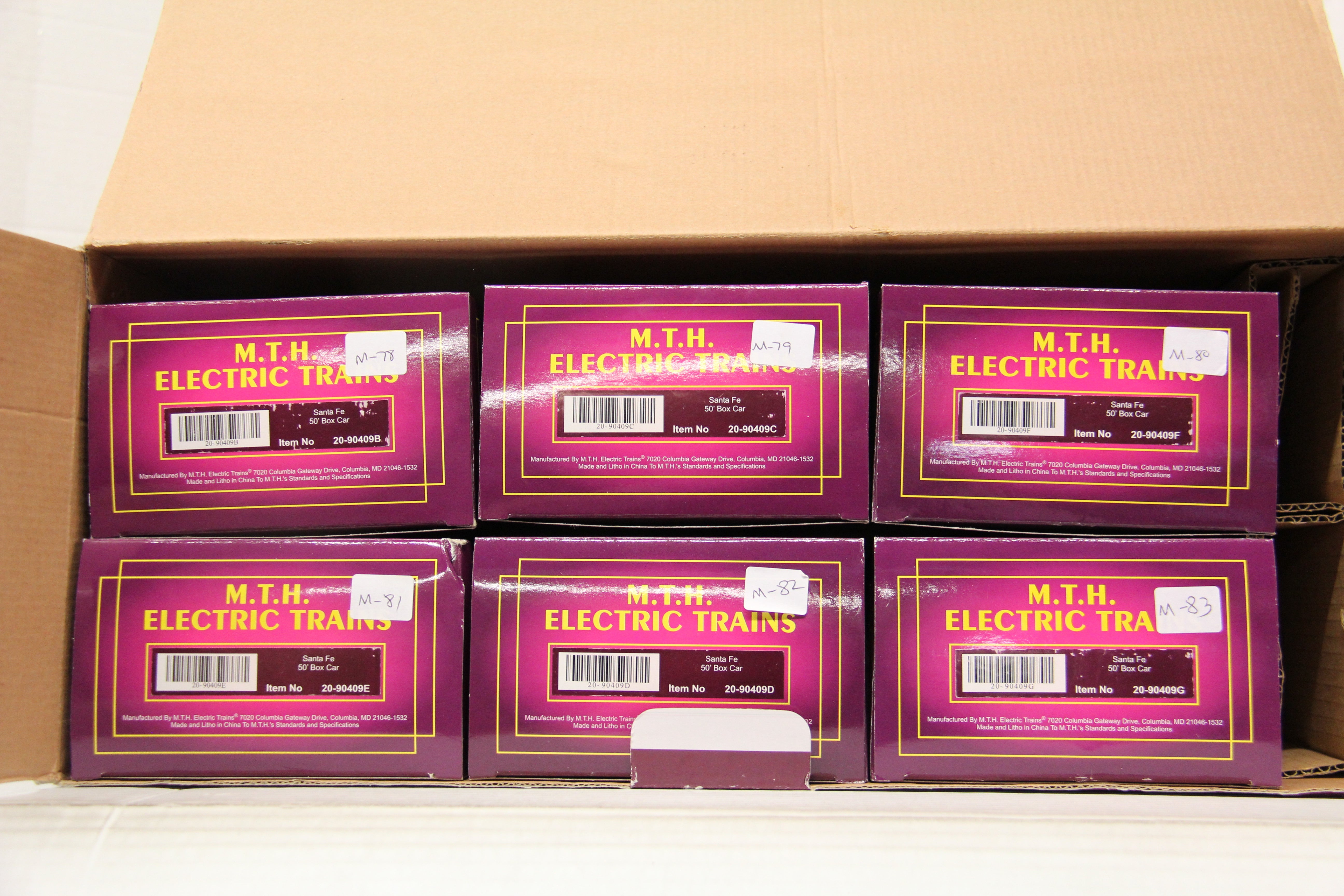 MTH 20-90409 Santa Fe 50' Box 6 Car Set-Second hand-M6647