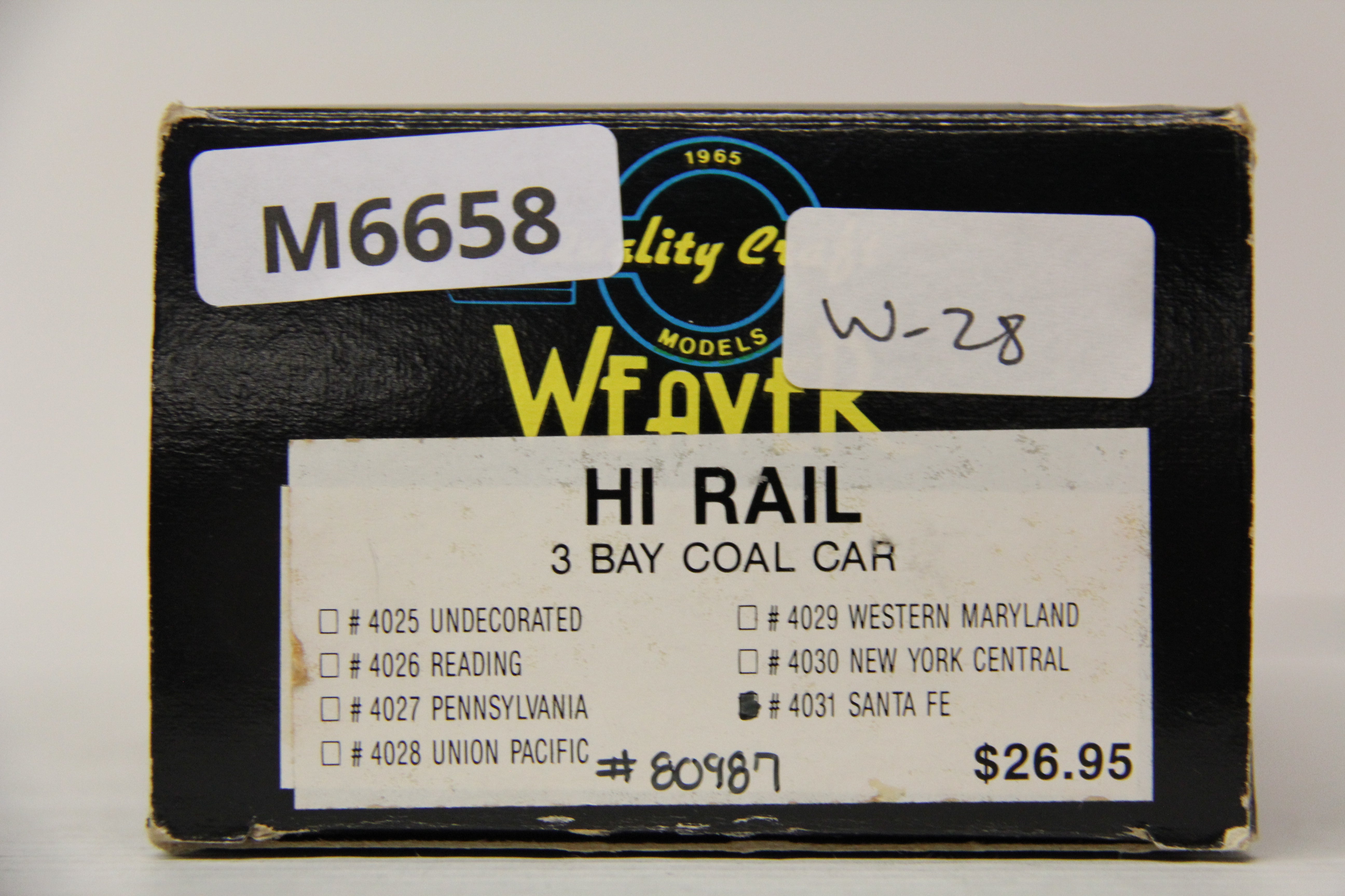 Weaver #4031 Santa Fe Hi Rail 3 Bay Coal Car-Second hand-M6658