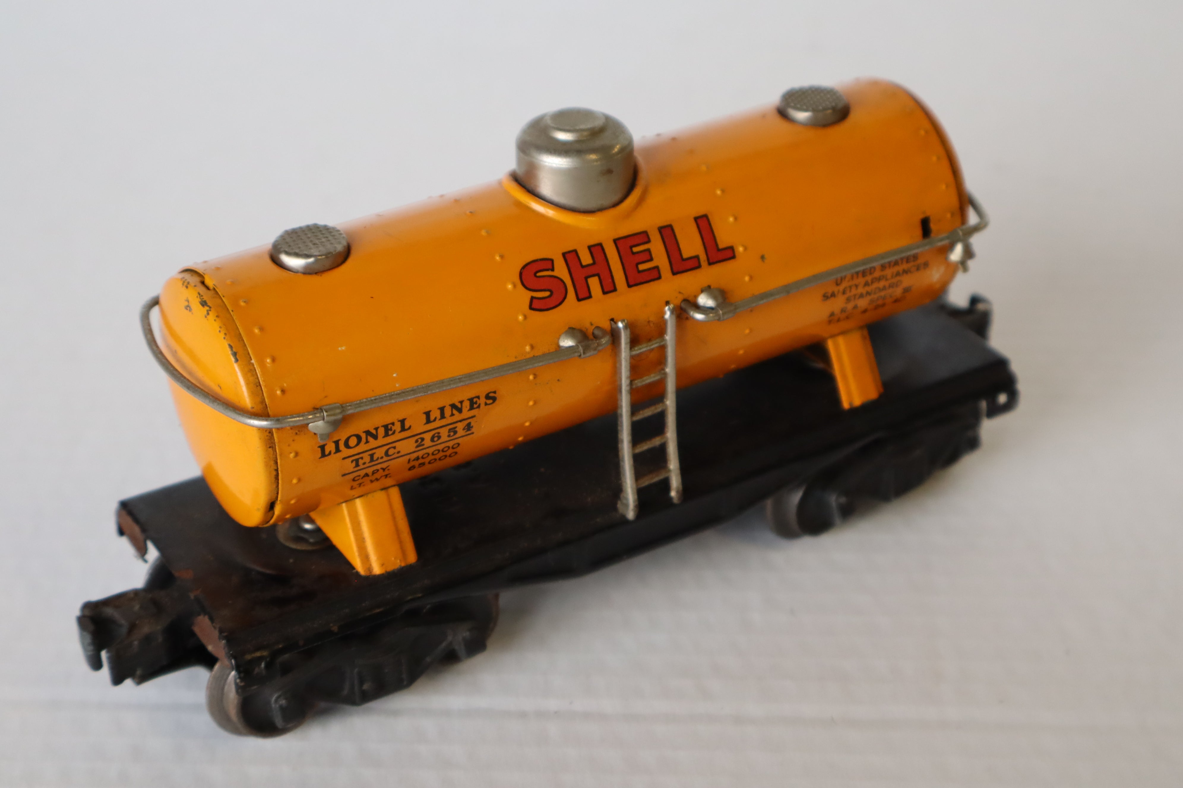 MTH 11-70038 Shell O Gauge Lionel Corporation Tinplate No. 2654 O Gauge Tank Car-Second hand-M8117