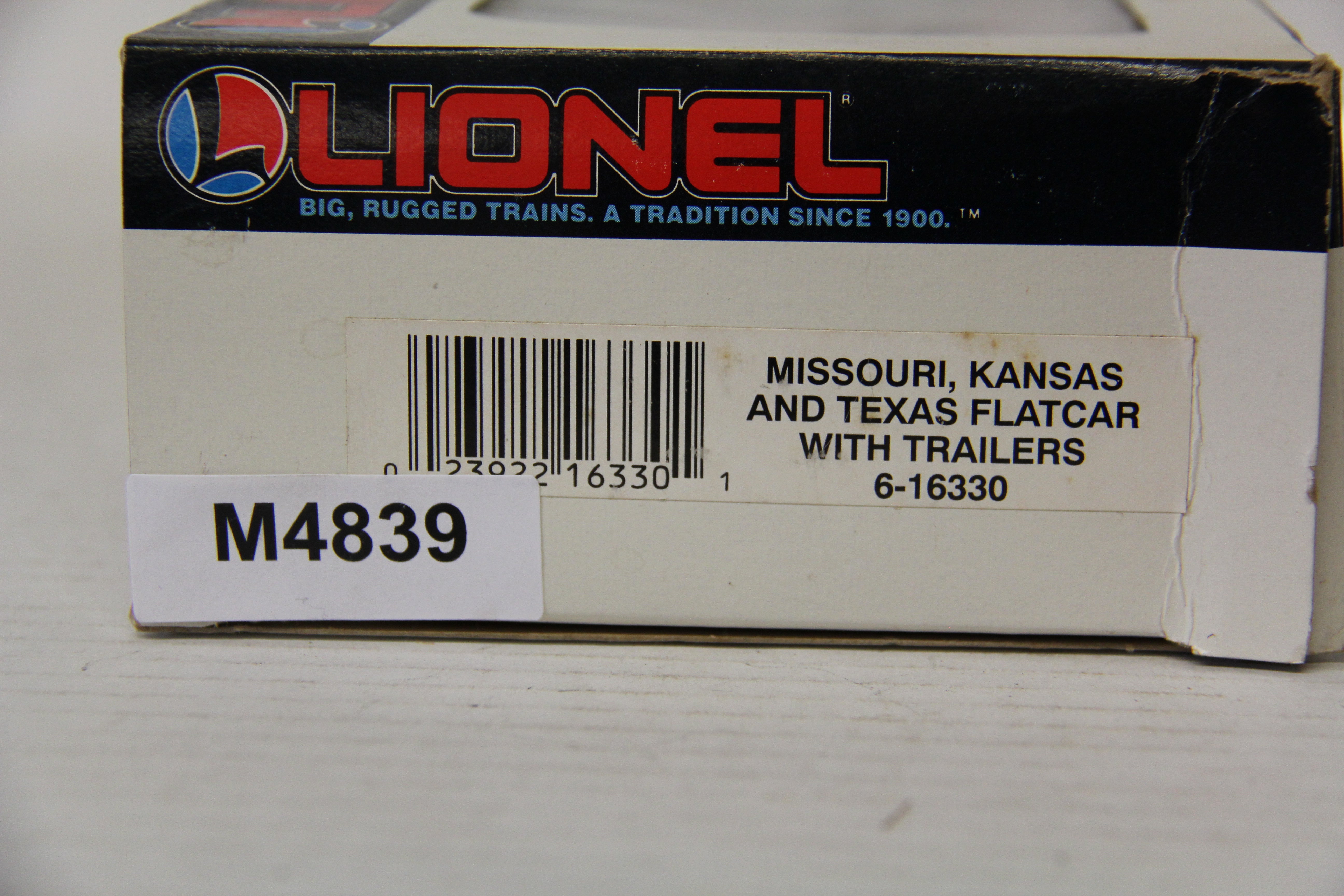 Lionel 6-16330 Missouri, Kansas, And Texas Flatcar w/ Trailers-Second hand-M4839