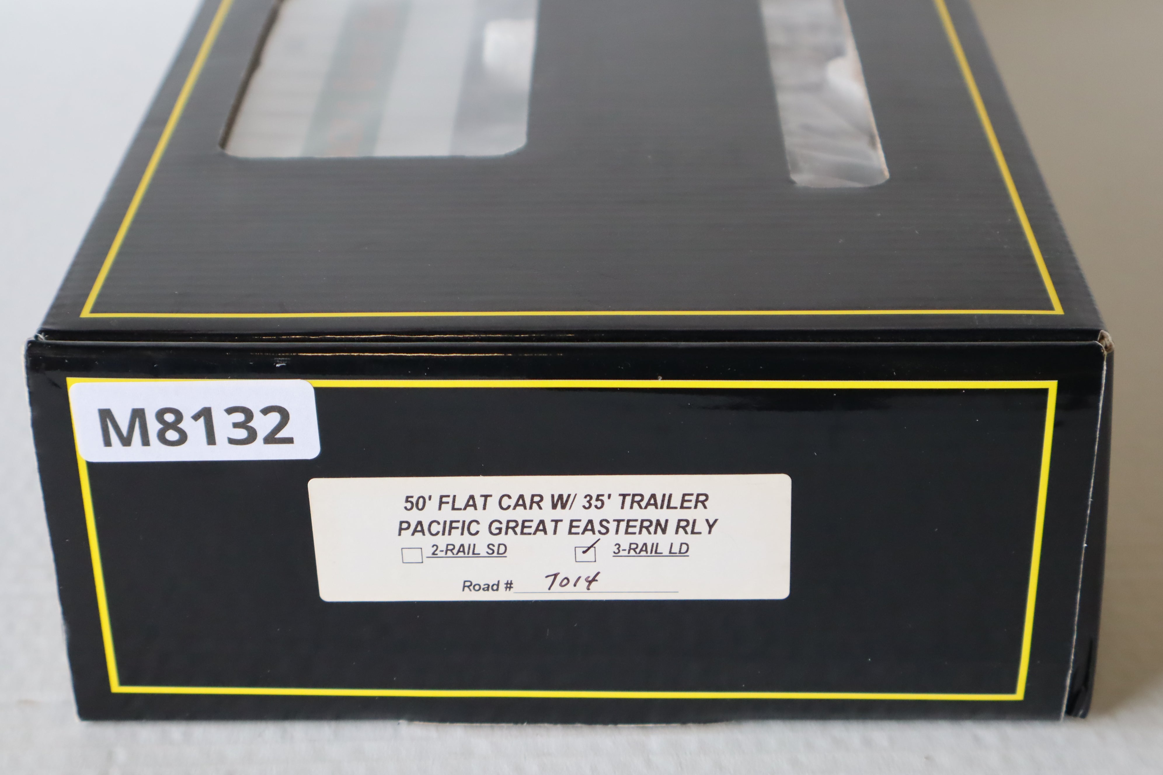 Weaver Pacific Great Eastern RLY 50' Flat Car w/  35' Trailers #7014-Second hand-M8132