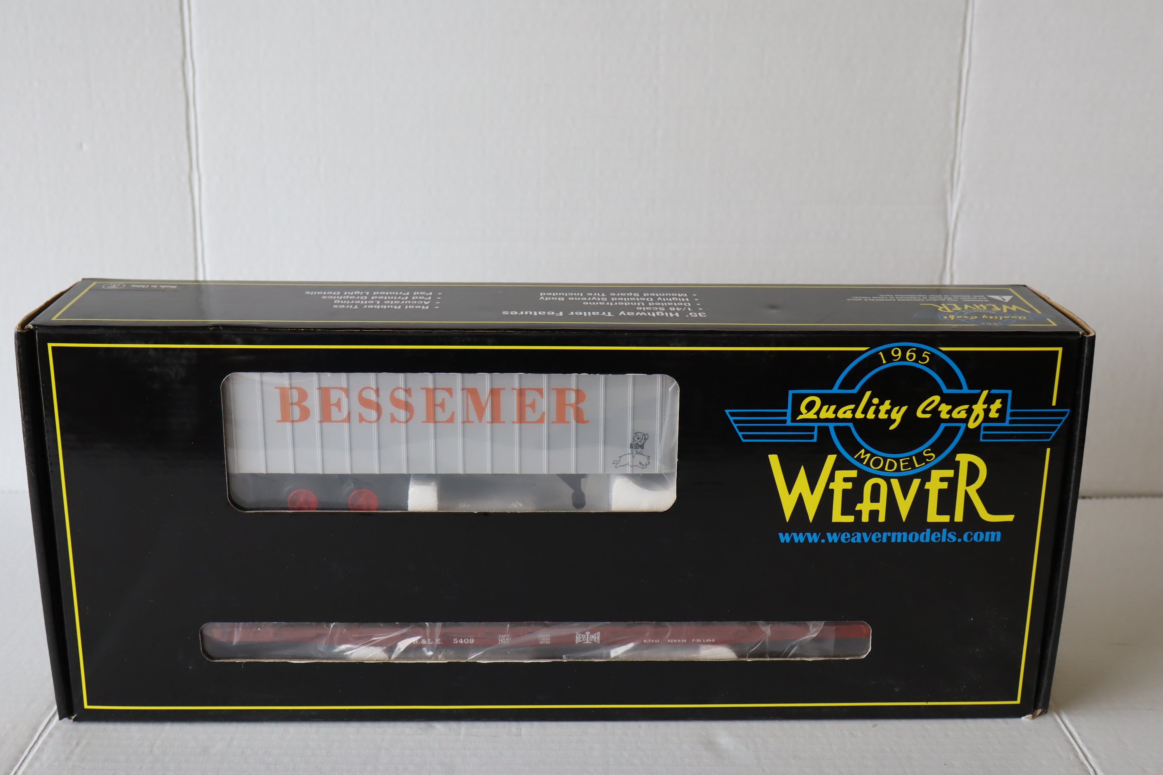 Weaver CR001 LD B & LE/ Bessemer 50' Flat Car w/  35' Trailers #5409-Second hand-M8136