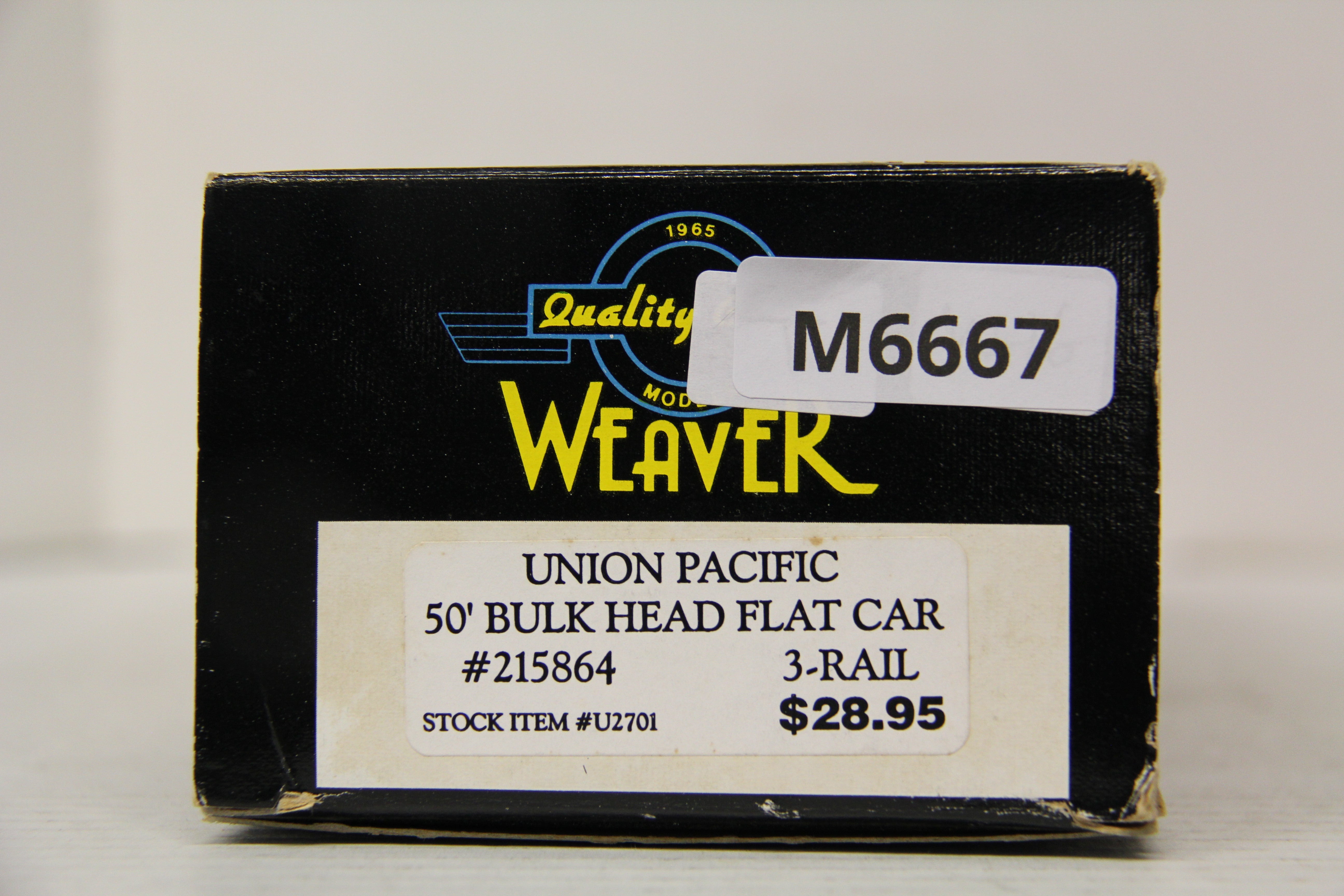 Weaver #U2701 Union Pacific 50' Bulk Head Flat Car #215864-Second hand-M6667