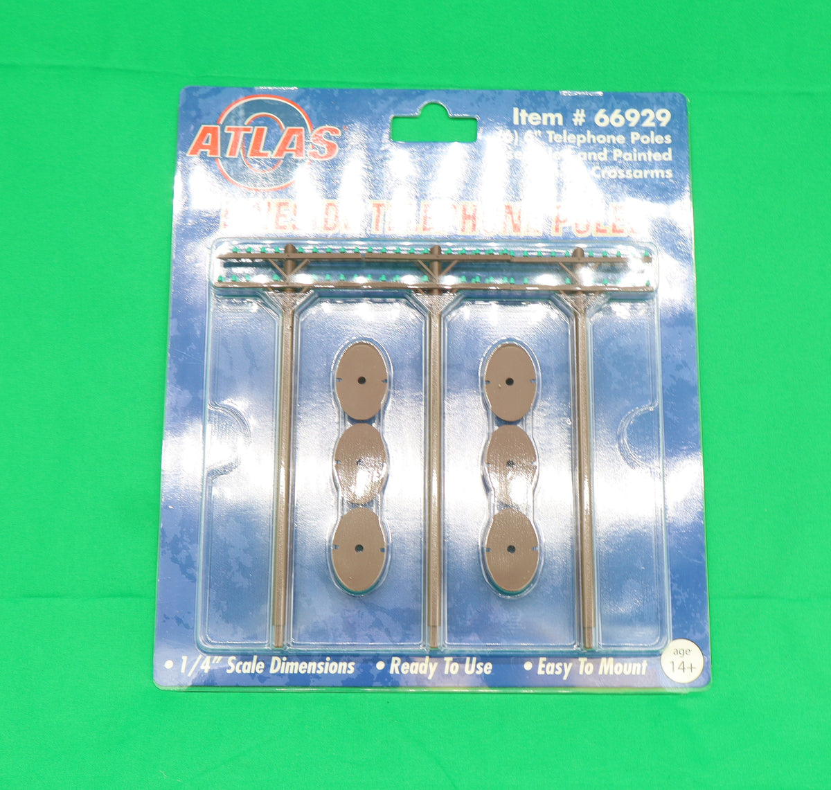 Atlas O 66929 - Lineside - 6" Telephone Poles Assembled & Painted w/ 2 Crossarms (6-Pack) - MrMuffin'sTrains