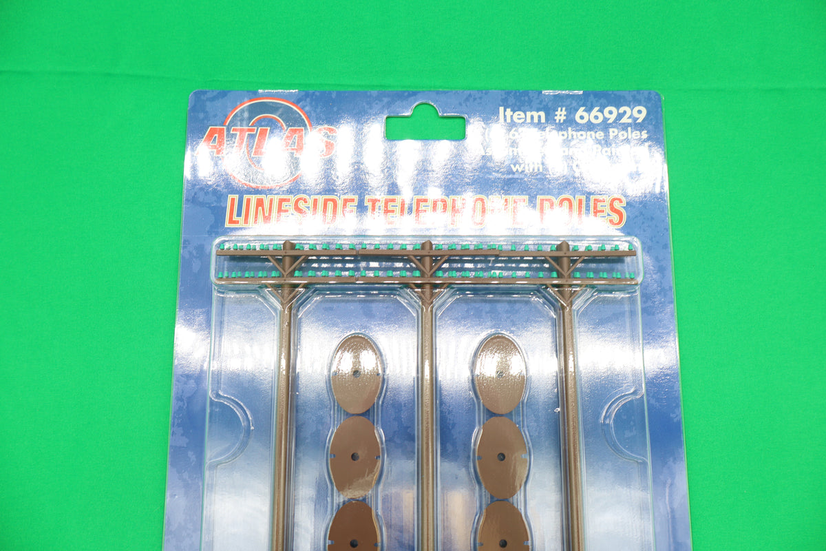 Atlas O 66929 - Lineside - 6" Telephone Poles Assembled & Painted w/ 2 Crossarms (6-Pack) - MrMuffin'sTrains
