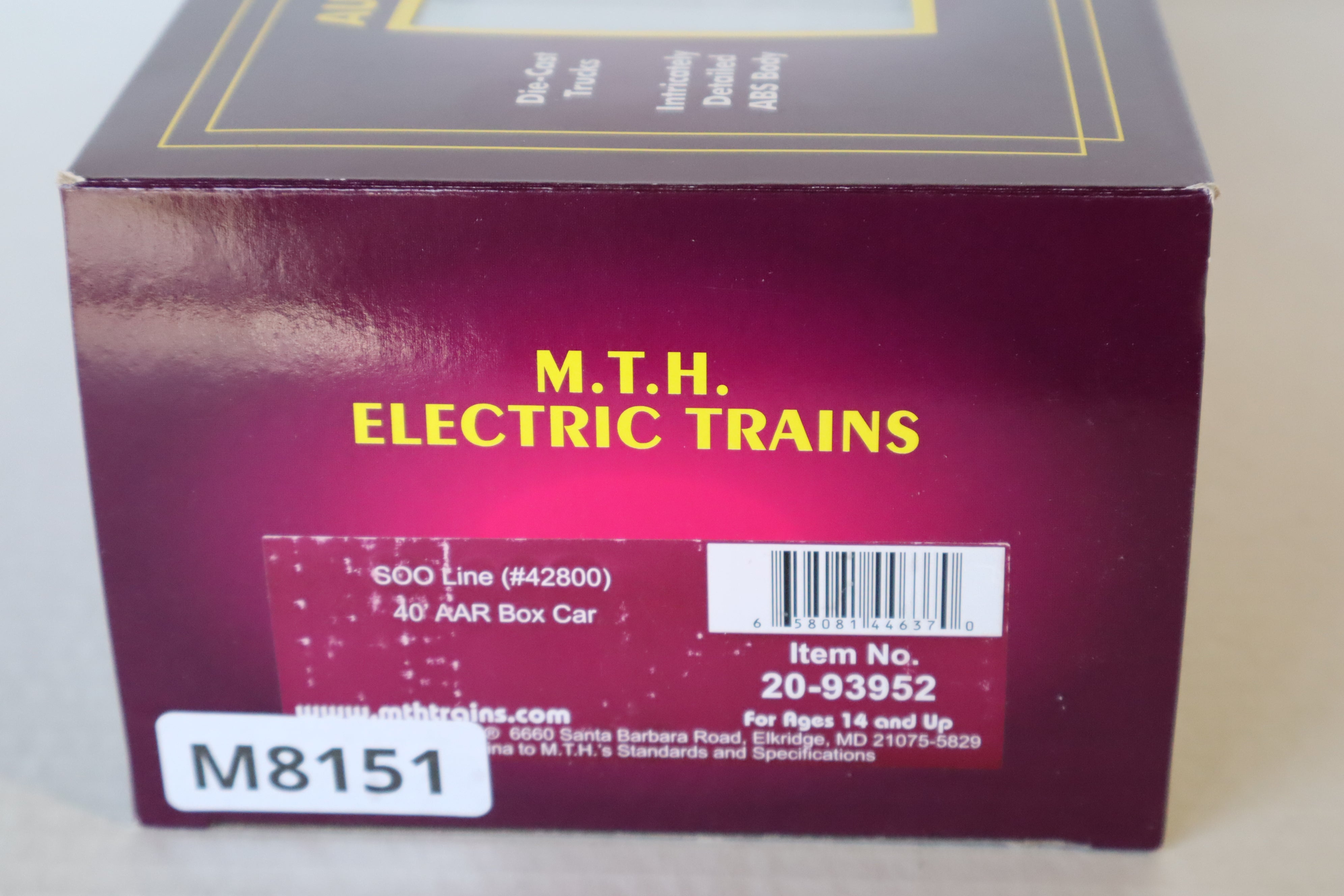 MTH 20-93952 SOO Line #42800 40'AAR Box Car-Second hand-M8151