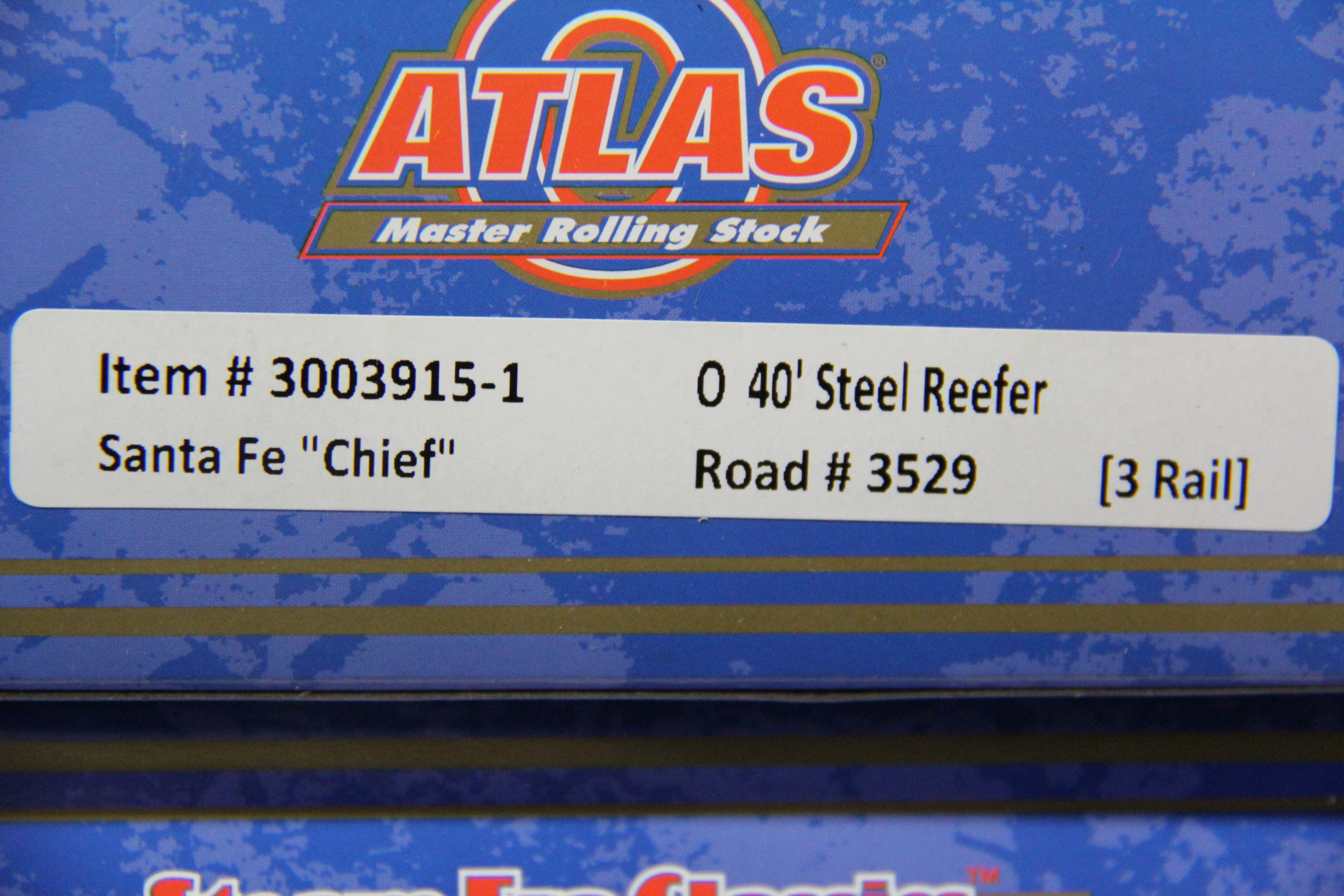 Atlas #3003915-1,-2,-3, -4 Santa Fe "Chief" 40' Steel Reefer-4 Car Set-Second hand-M4891