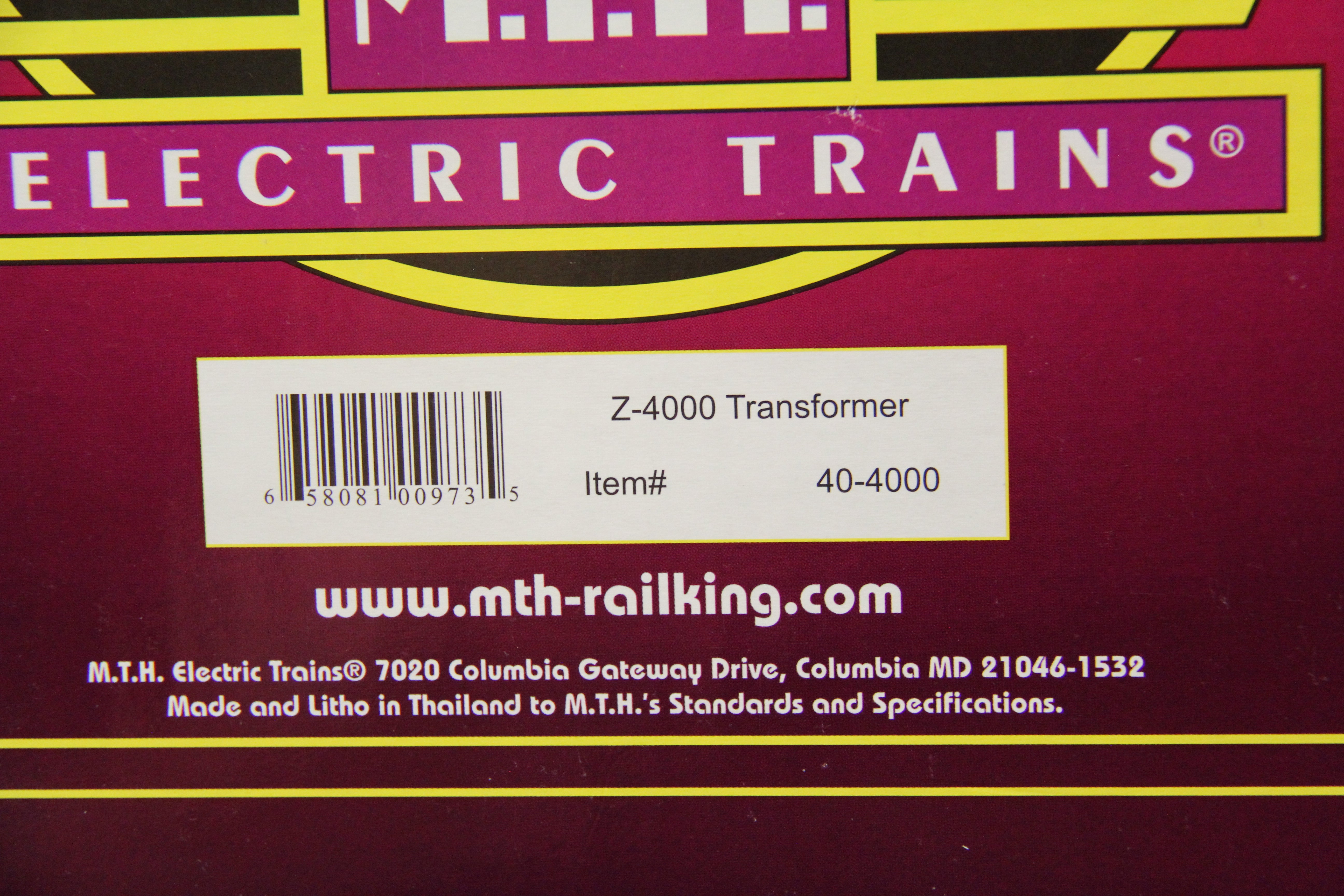 MTH 40-4000 Z-4000 Transformer-Second hand-M6702