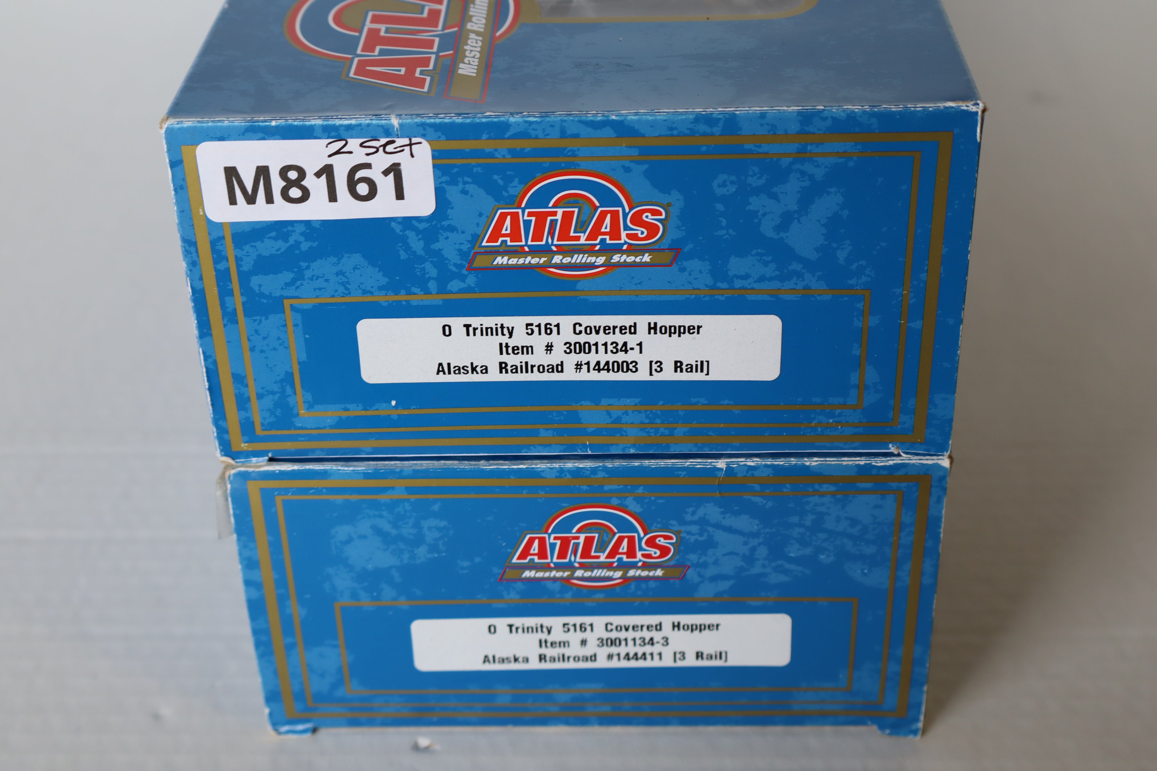 Atlas #3001134-1 & 3001134-3 Alaska Railroad Trinity 5161 Covered Hopper 2 Set-Second hand-M8161