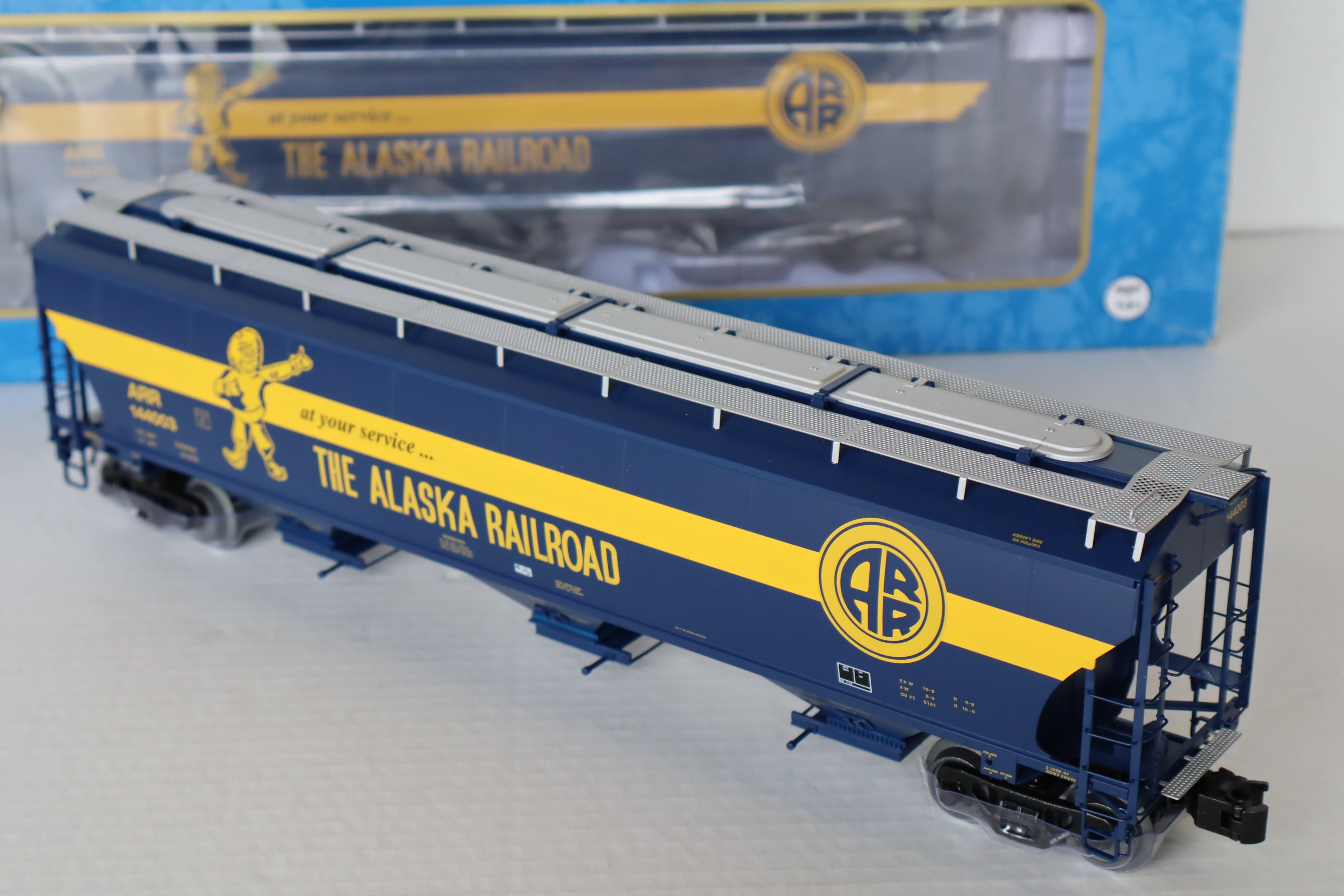 Atlas #3001134-1 & 3001134-3 Alaska Railroad Trinity 5161 Covered Hopper 2 Set-Second hand-M8161
