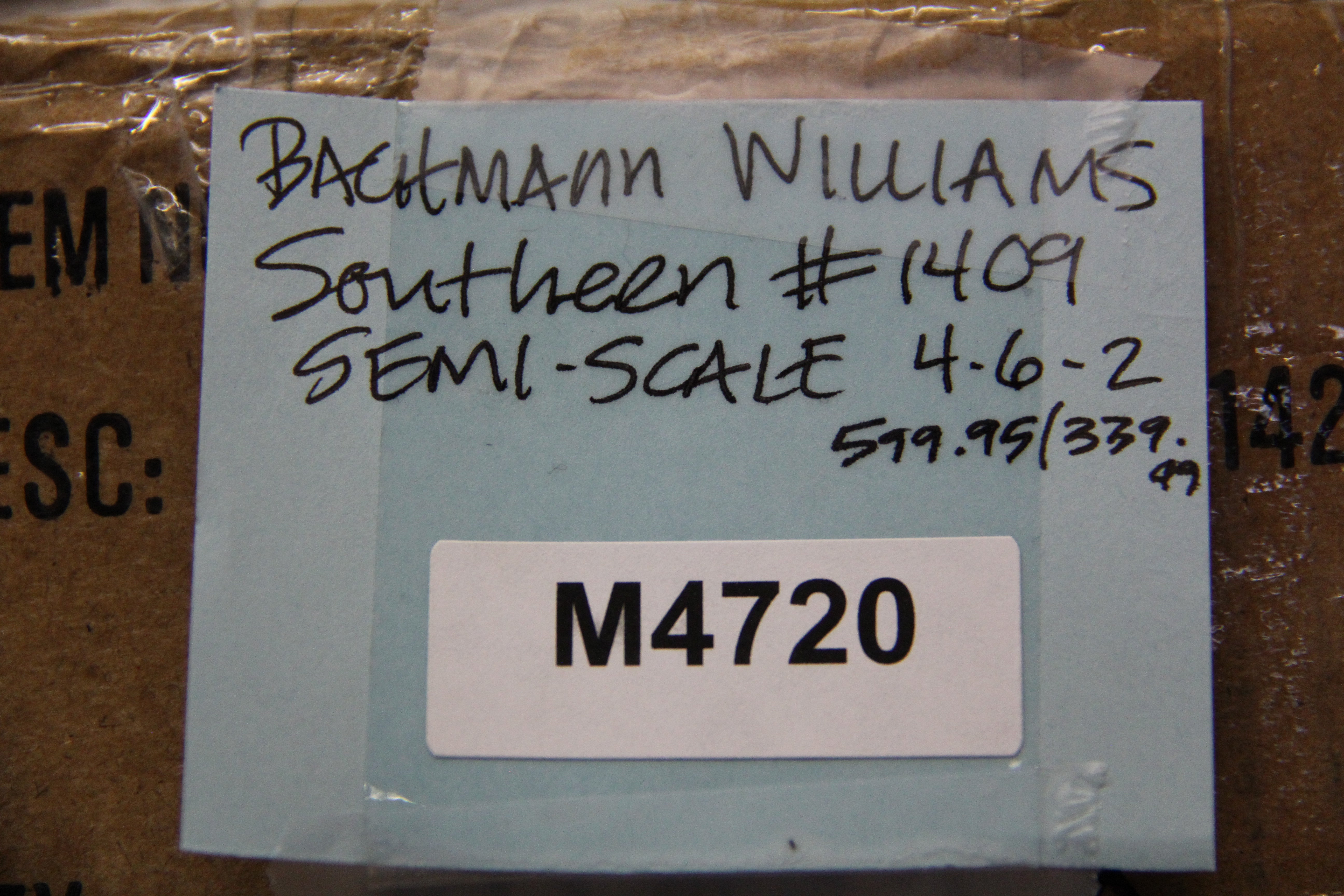 Bachmann Williams Southern 4-6-2 Pacific Steam Locomotive and Tender #1409-Second hand-M4720