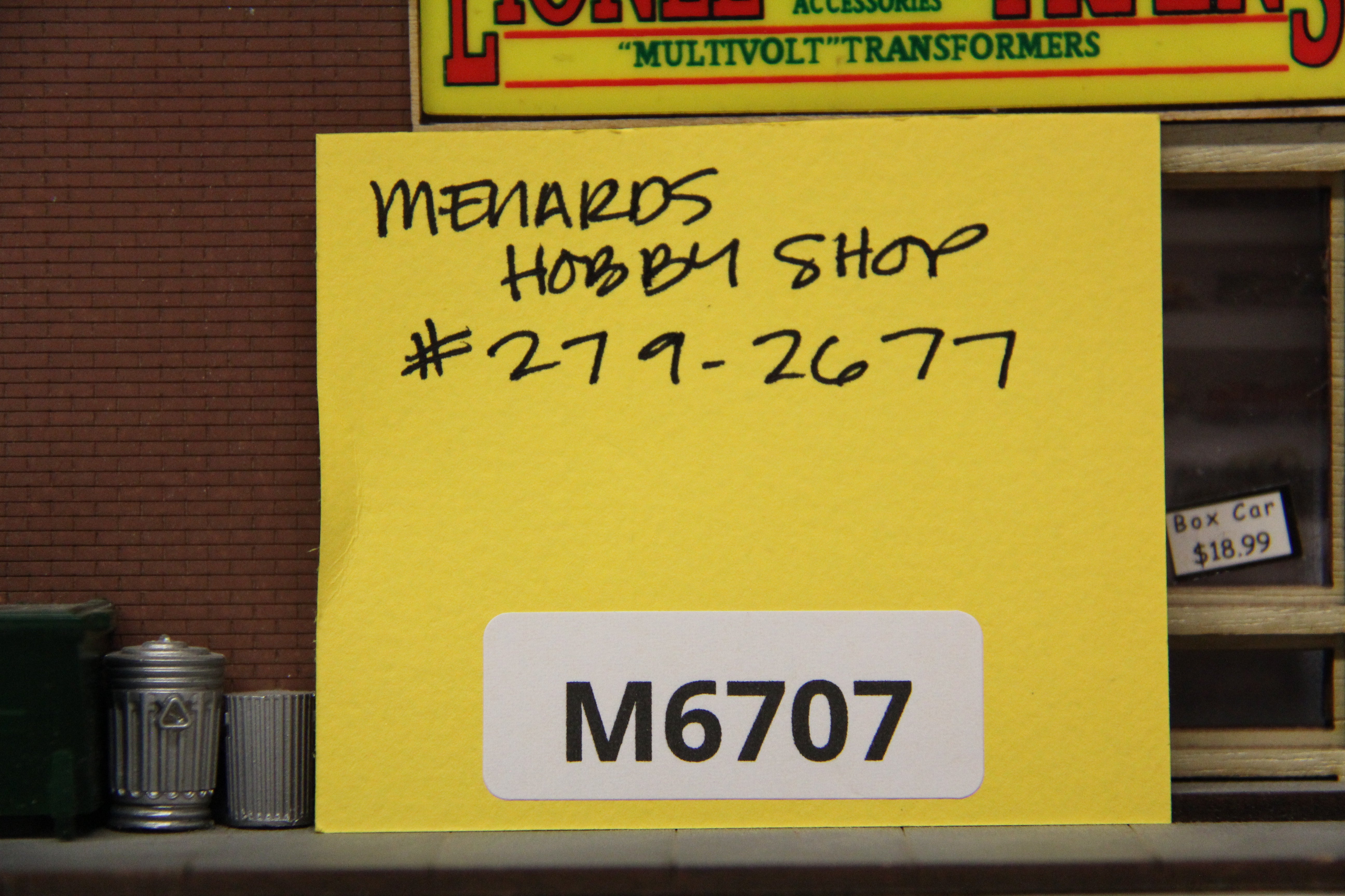 Menards #279-2677 Menards Hobby Shop-Second hand-M6707
