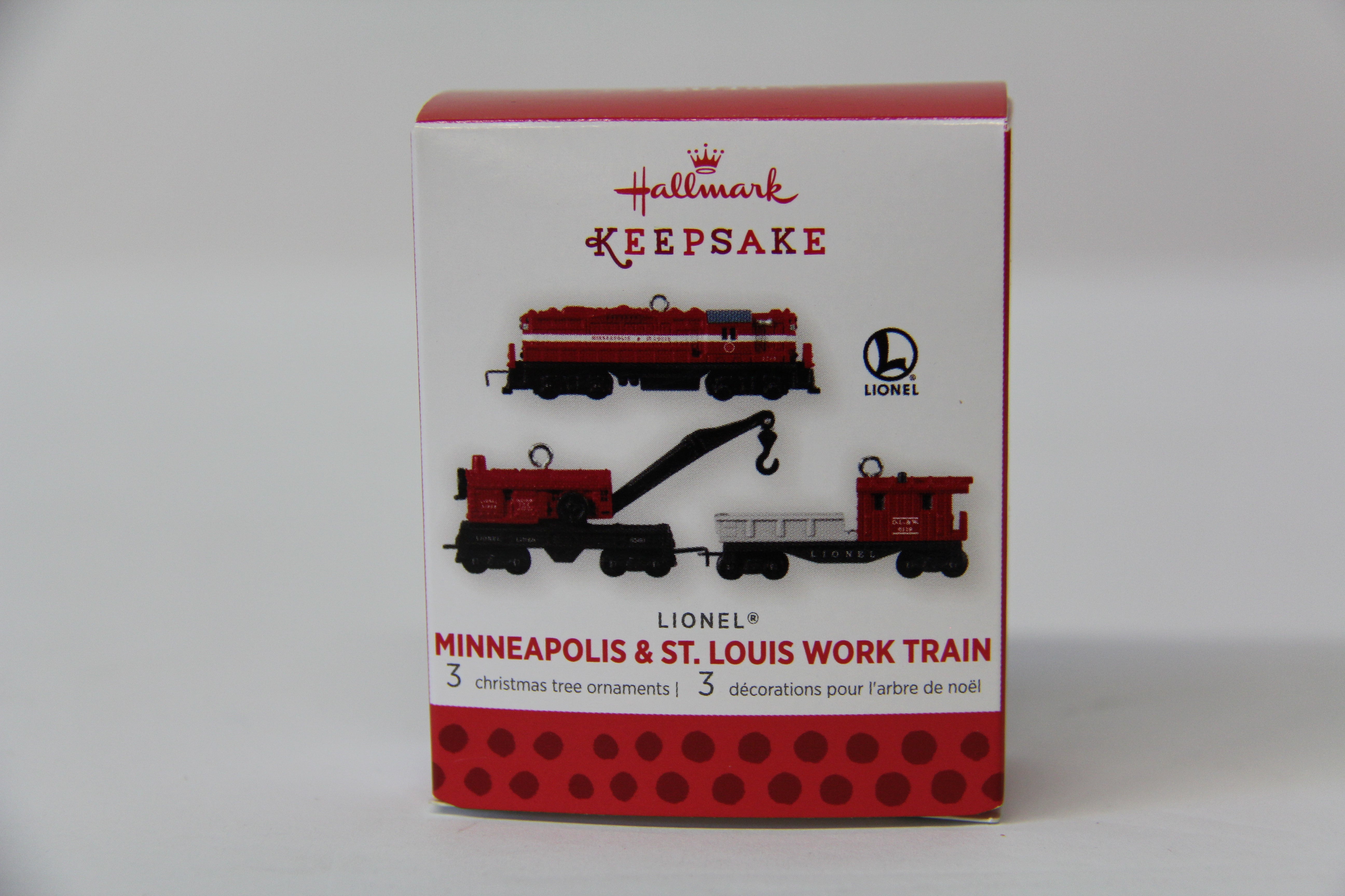 Lionel Hallmark Ornament 2013 Minneapolis & St Louis work Train-Second hand-M4928