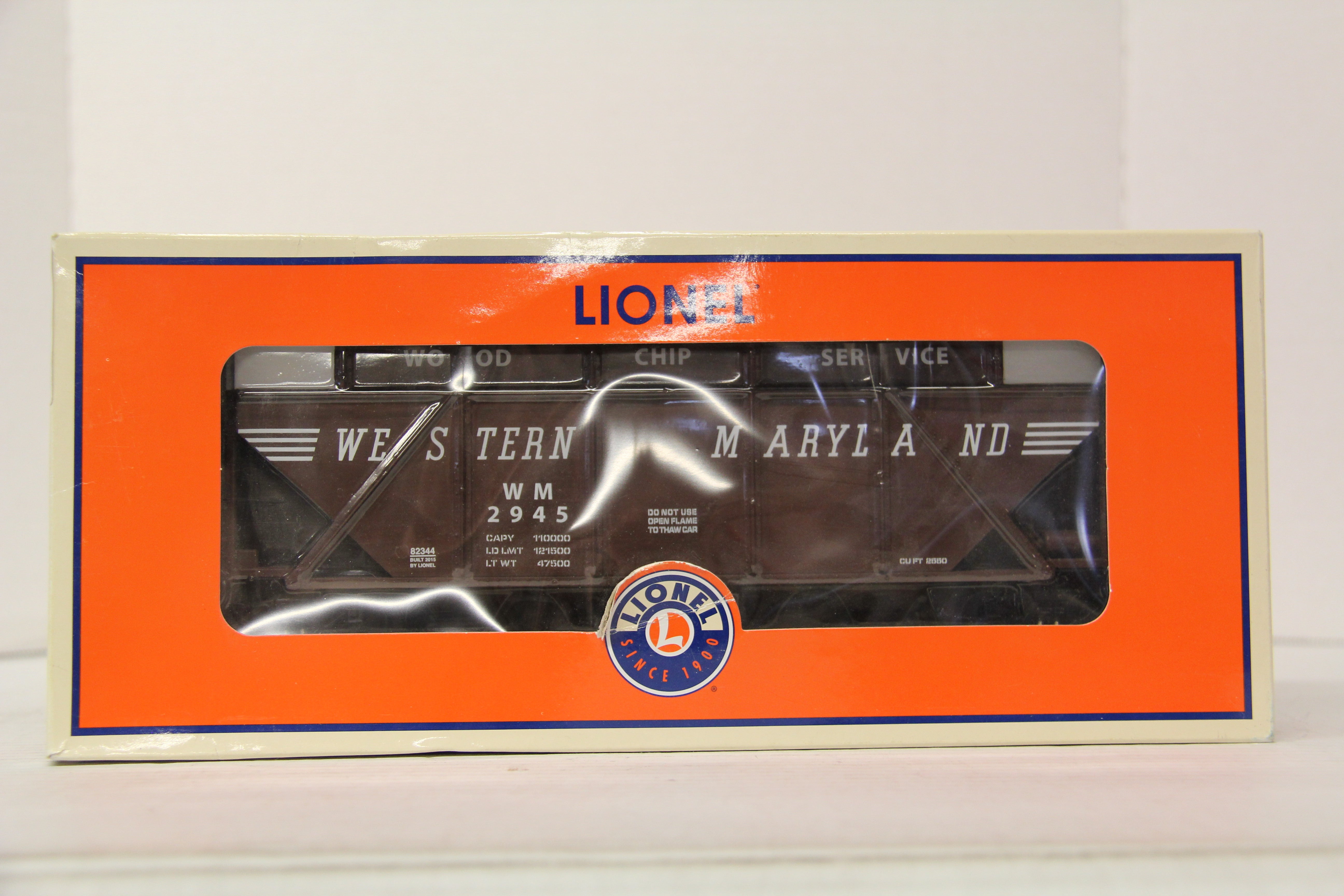 Lionel 6-82344 Western Maryland Woodchip hopper with Load #2945-Second hand-M6724