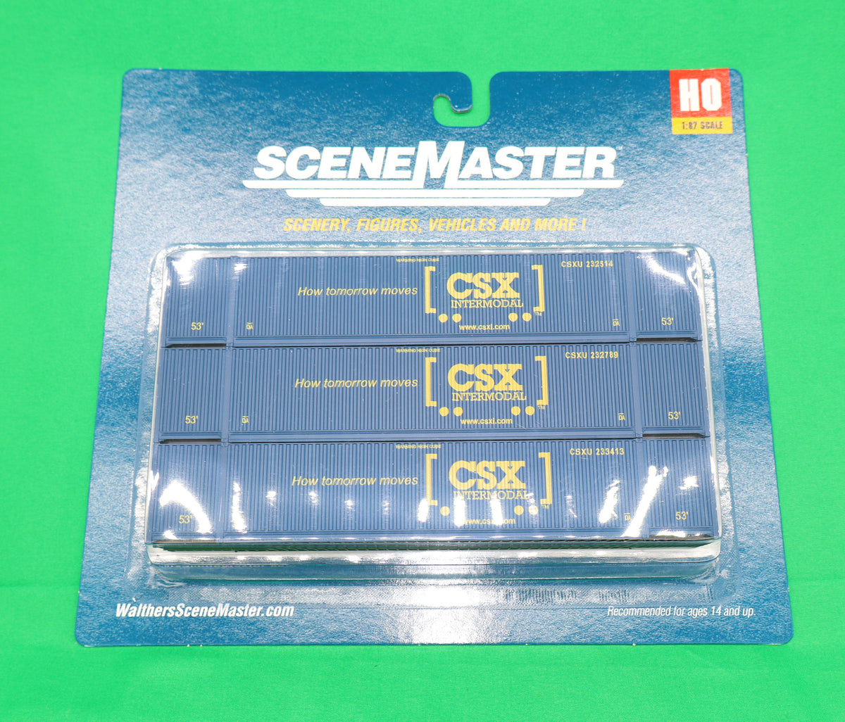 Walthers HO 949-18501 - SceneMaster - 53' Corrugated Container "CSX" (3 Pack)