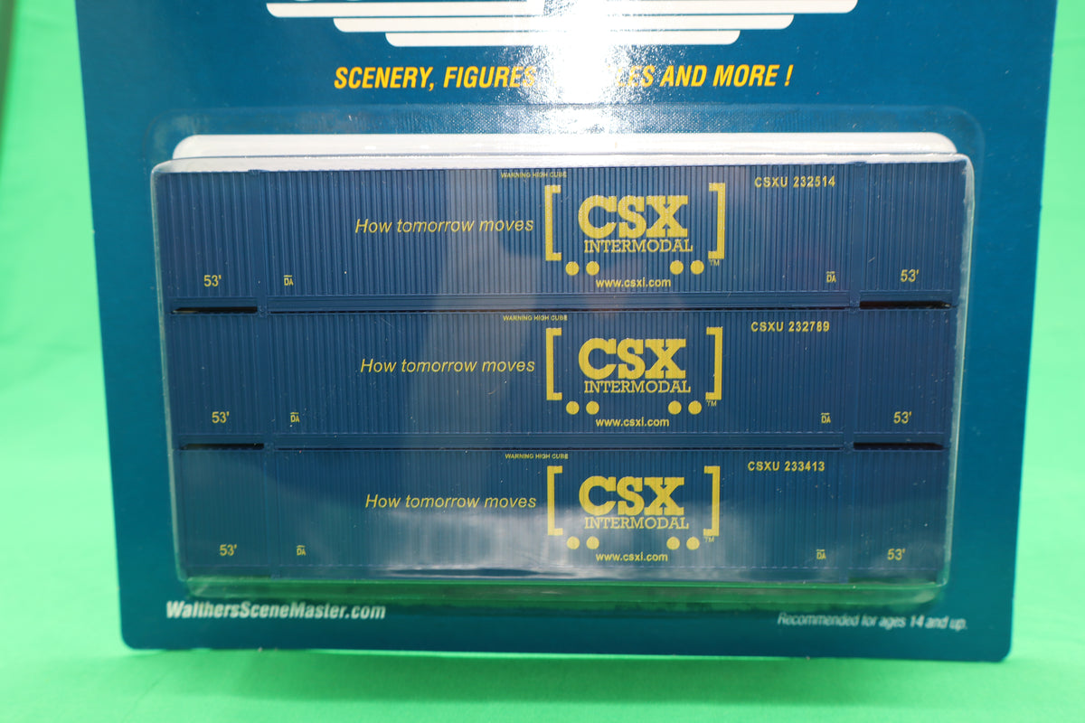 Walthers HO 949-18501 - SceneMaster - 53' Corrugated Container "CSX" (3 Pack)