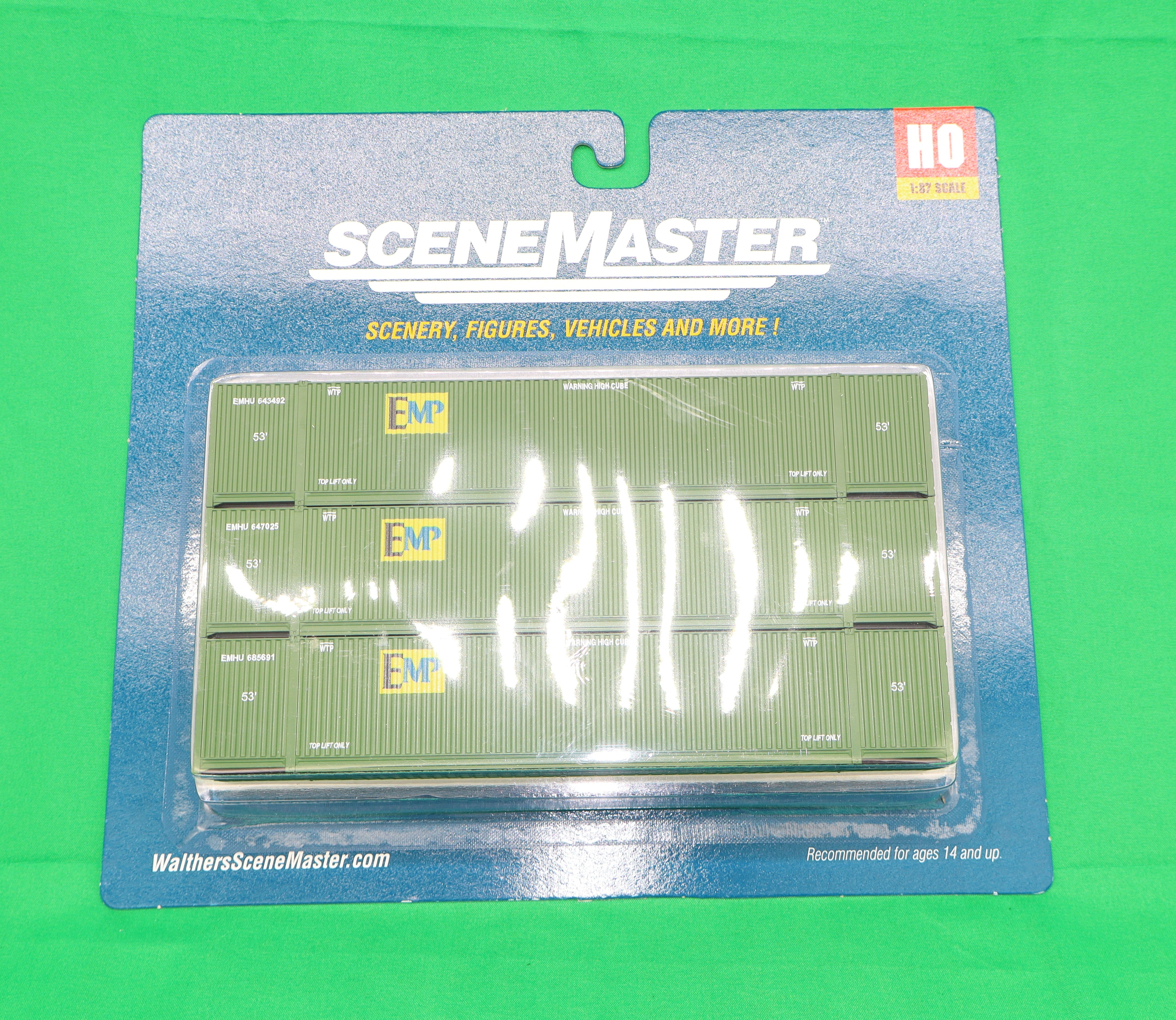Walthers HO 949-18502 - SceneMaster - 53' Corrugated Container "EMP" (3 Pack)
