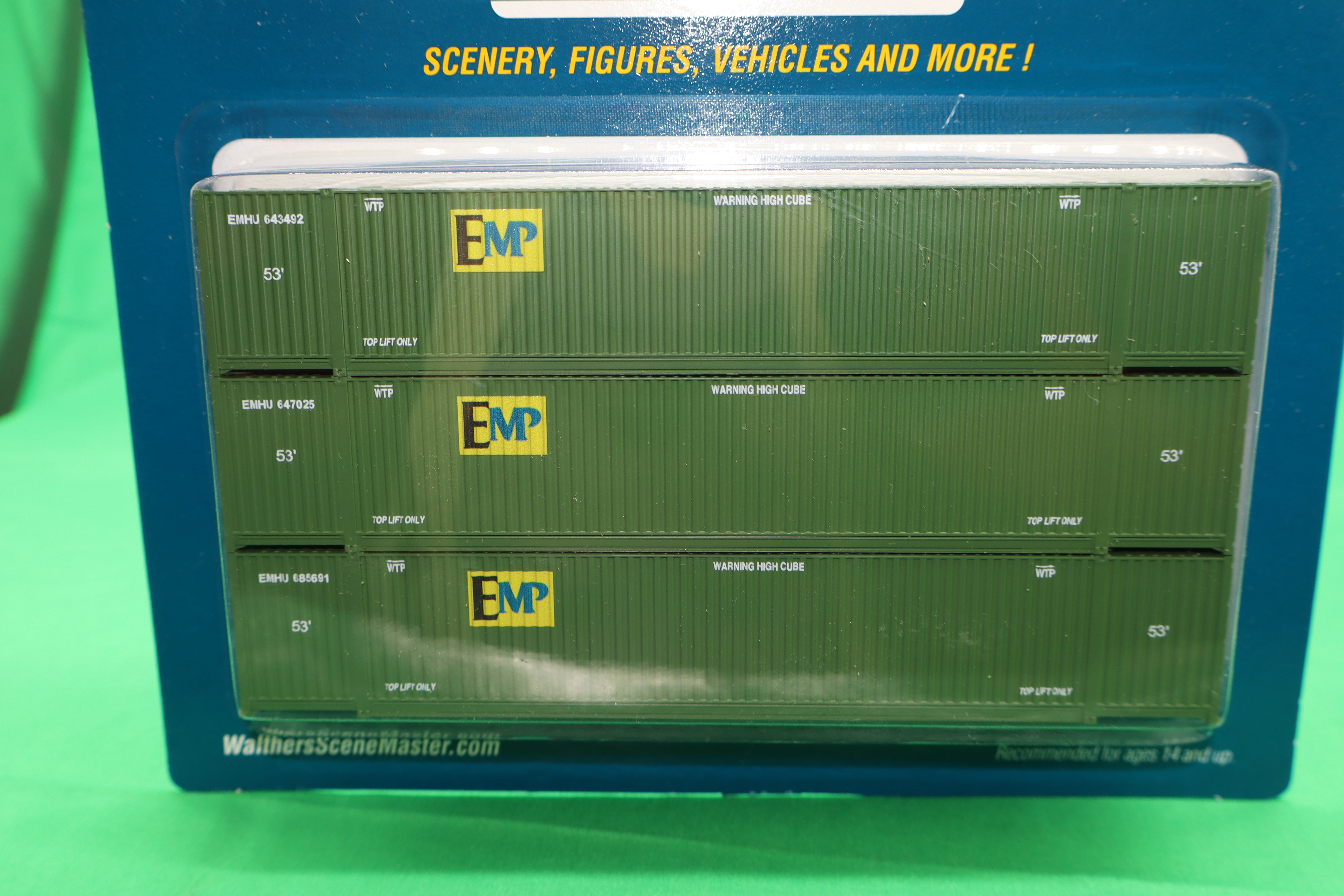 Walthers HO 949-18502 - SceneMaster - 53' Corrugated Container "EMP" (3 Pack)