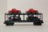 Rail King 30-76507 Santa Fe Auto Carrier Flat Car w/ (4) '32 Ford 3- Window Coupe-Second hand-M6728